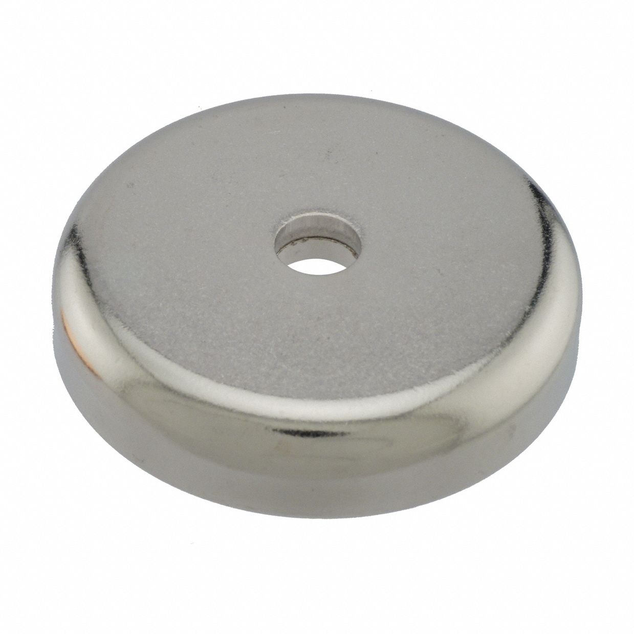 Rare Earth Magnet: Neodymium, 1 3/4 in Outside Dia, 0.281" Tap Size, 0.375 in Thick