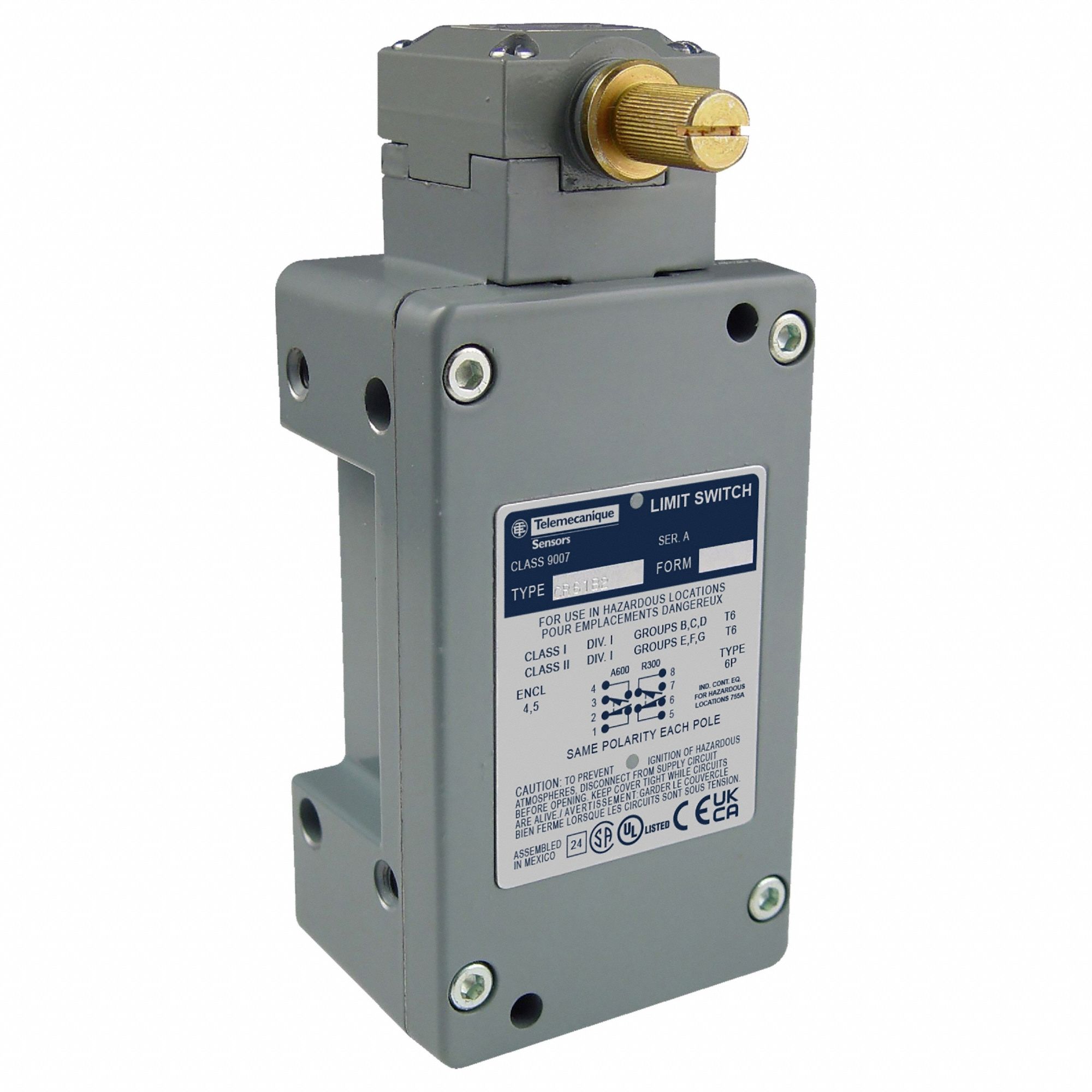 Hazardous Location Limit Switch: Metallic, 9007CR, No Actuator Included