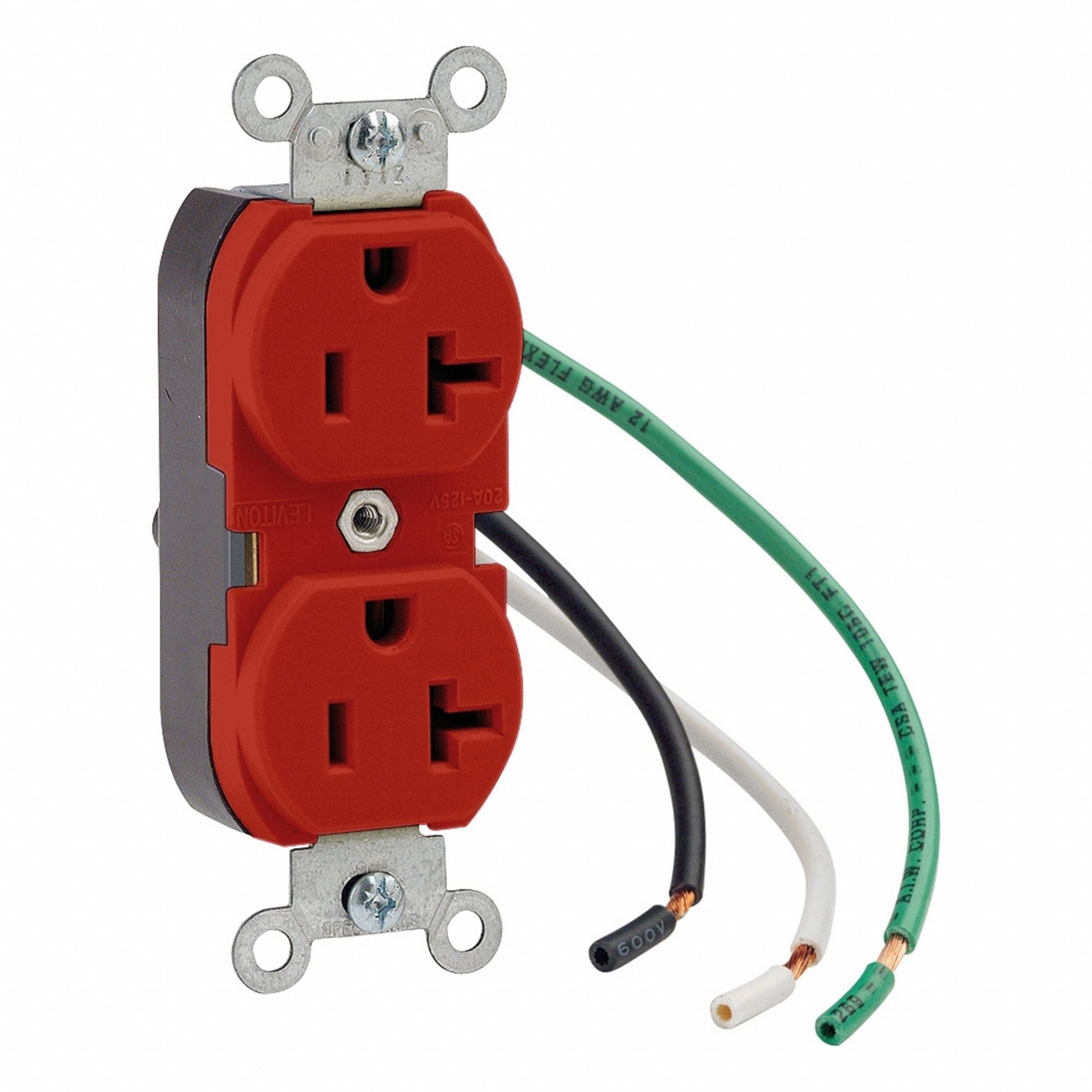 Leaded Dup 20A 125V Self-Gr Red