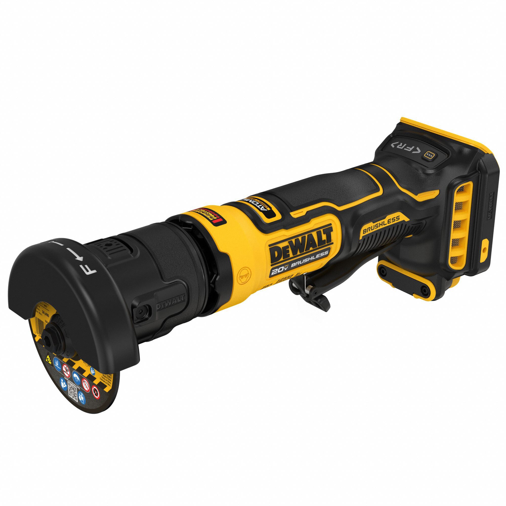 Cut-Off Tool: 3 in Wheel Dia, Paddle, Brushless Motor, 20V DC, In-Line, 20V MAX*, Tool Only