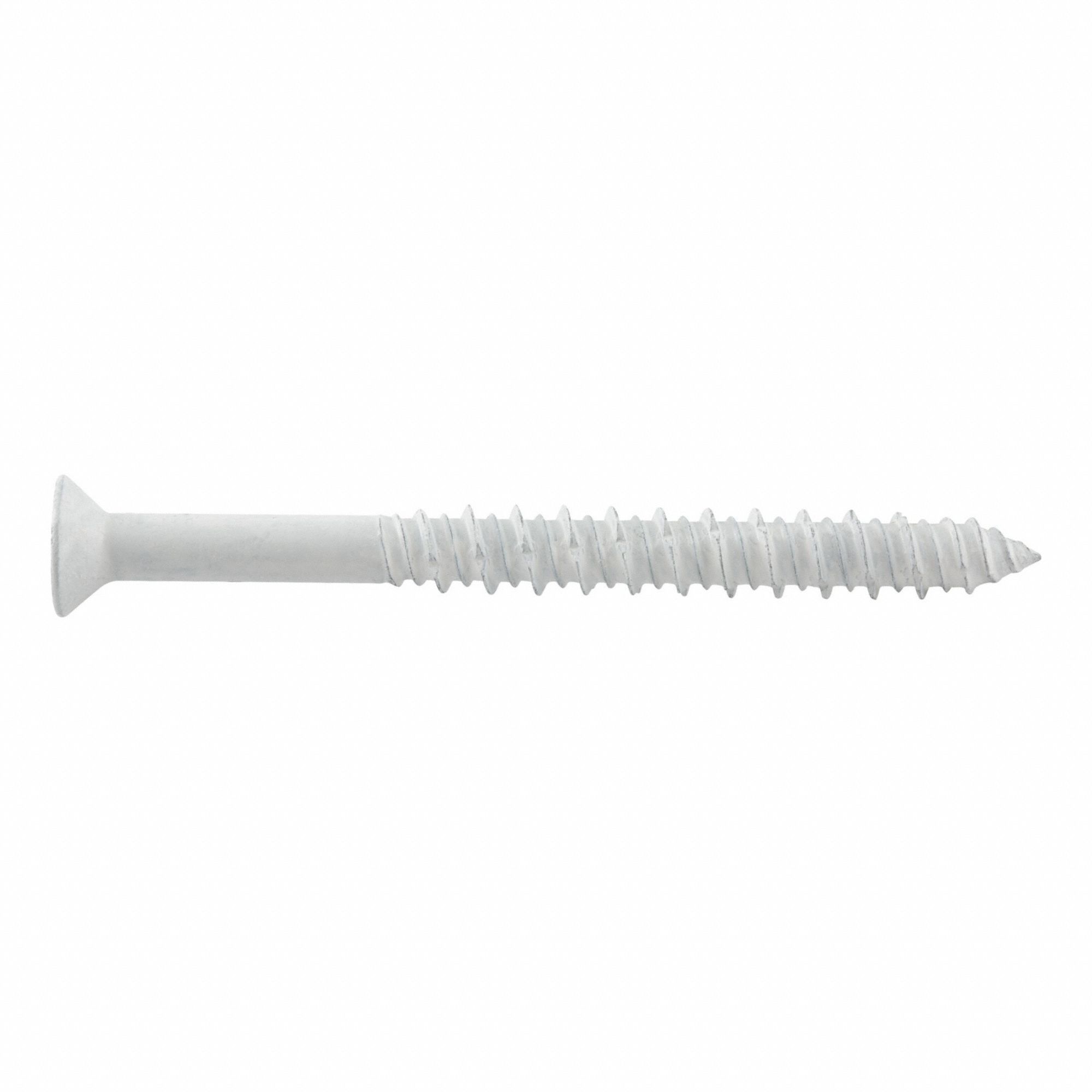 Concrete Anchor Screw: 2 1/4 in Overall Lg, 3/16 in Dia, Steel, Zinc-Plated, Torx, 1, 500 PK