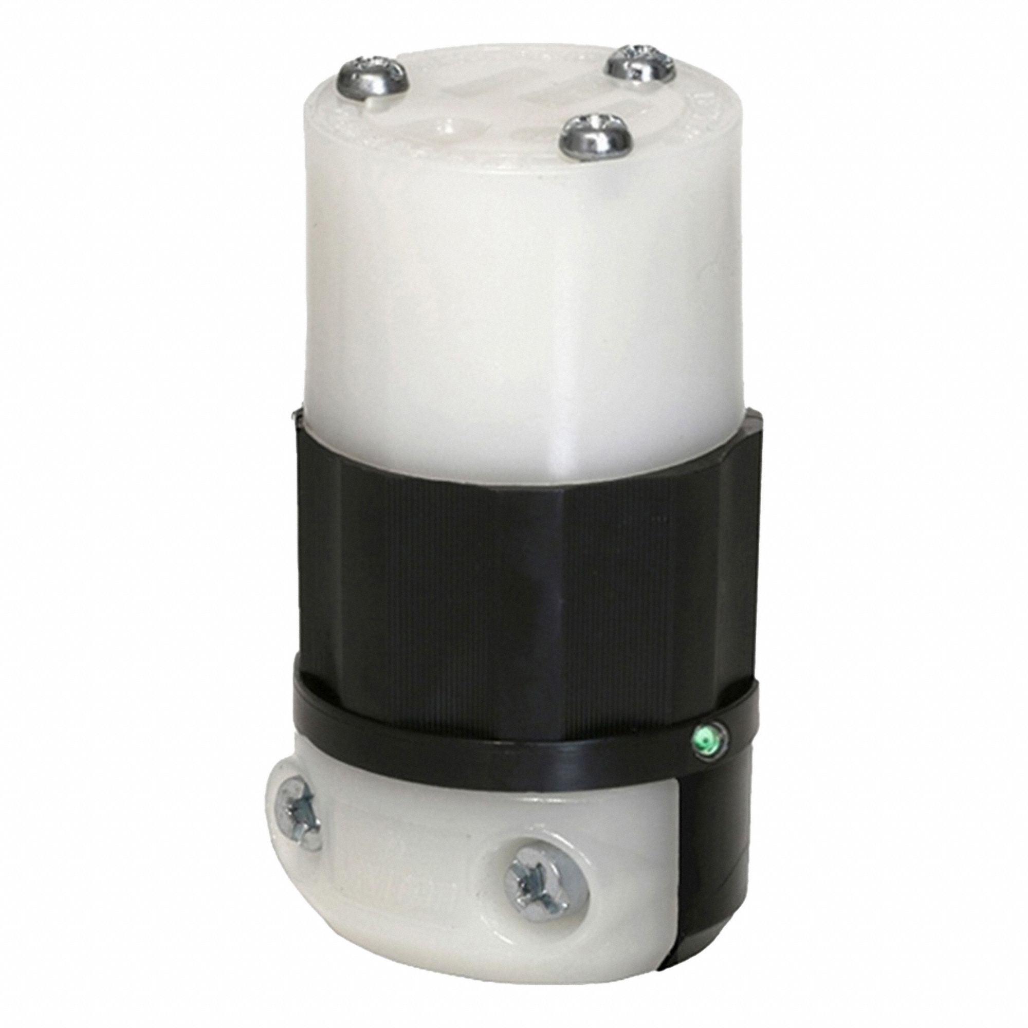 Straight Blade Connector: 5-20R, 20 A, 125V AC, 2 Poles, Black/White, Screw Terminals