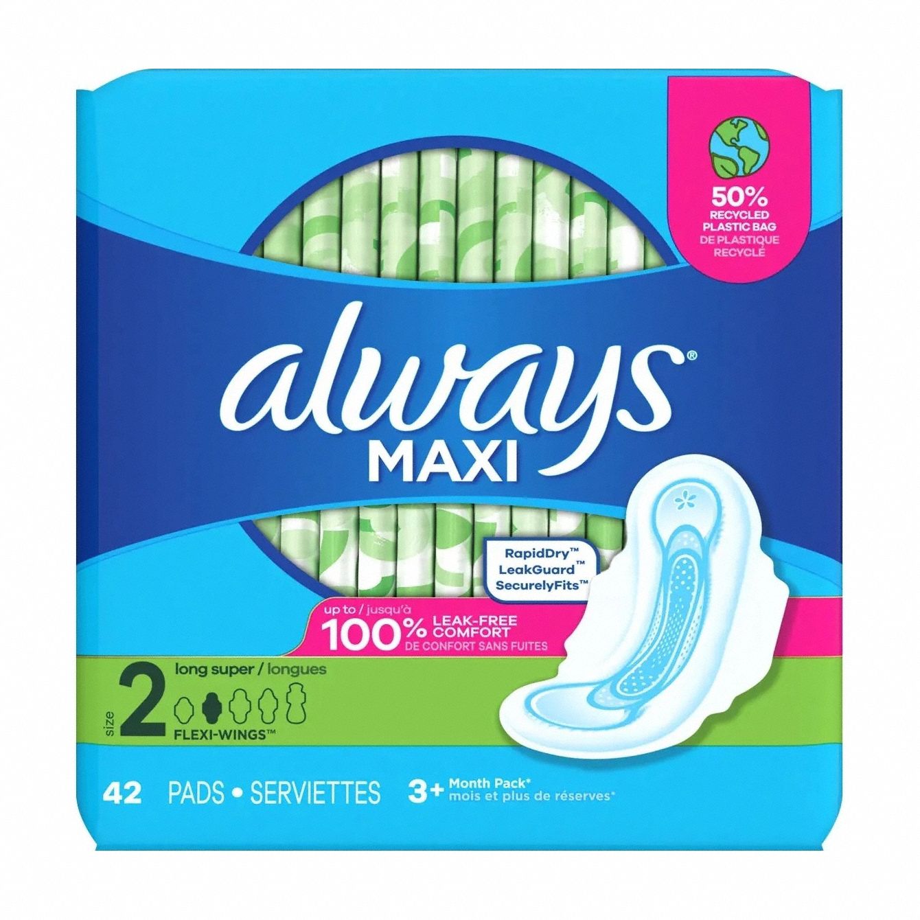 Sanitary Napkins Cellulose, Polyethylene, Polypropylene, Rayon