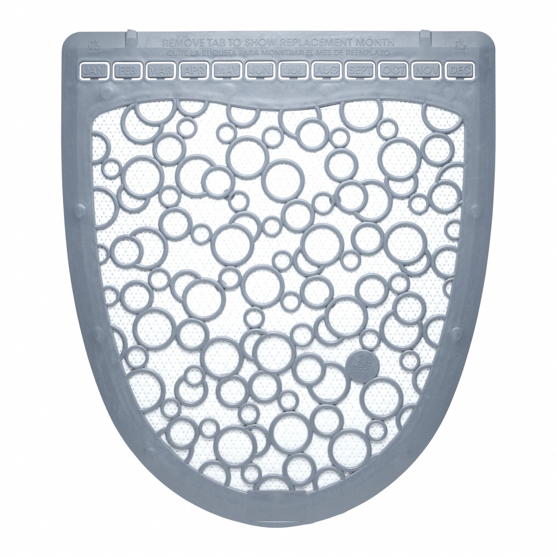 Urinal Floor Mat: 1/4 in Mat Thick, 20 1/4 in Lg, 17 1/2 in Wd, Gray, Unscented, 6 PK