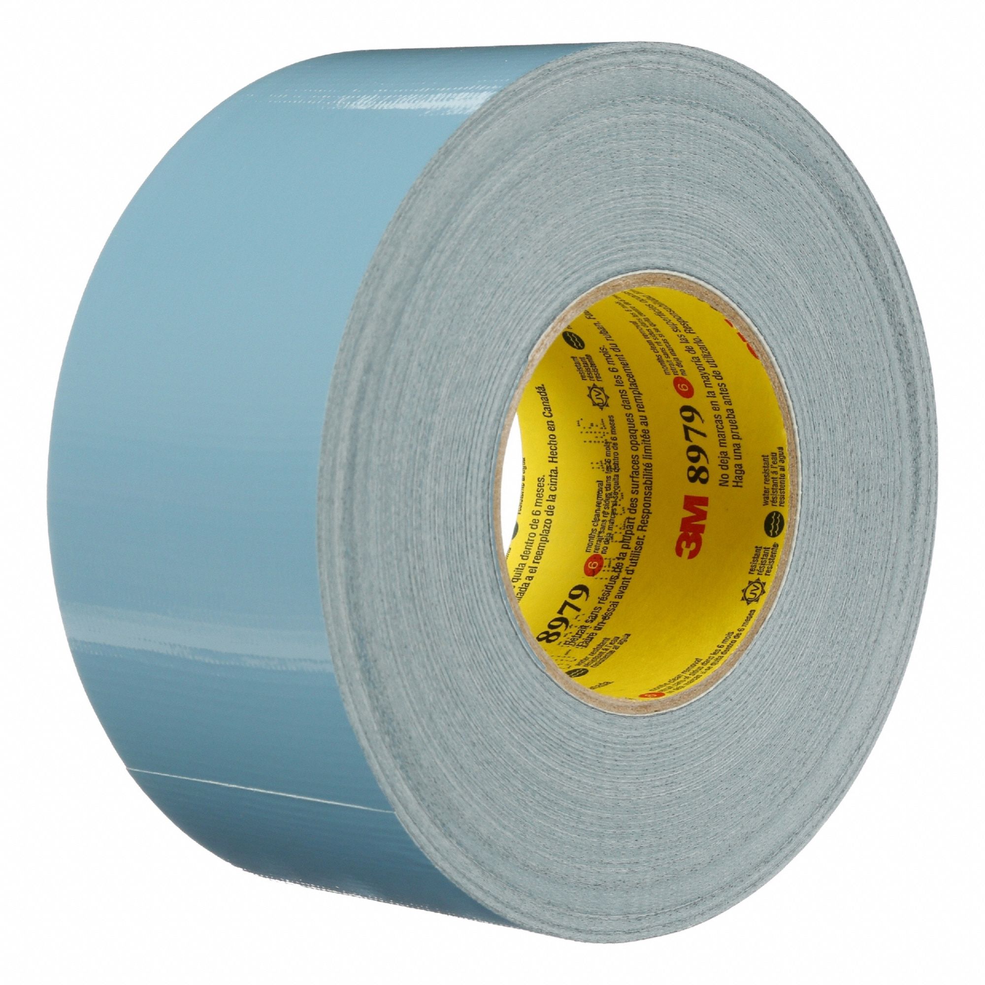 Duct Tape: Medium Duty, Blue, 1 in Wd, 60 yd Lg, 12.1 mil Thick, 8979, Rubber, Outdoor, 48 PK