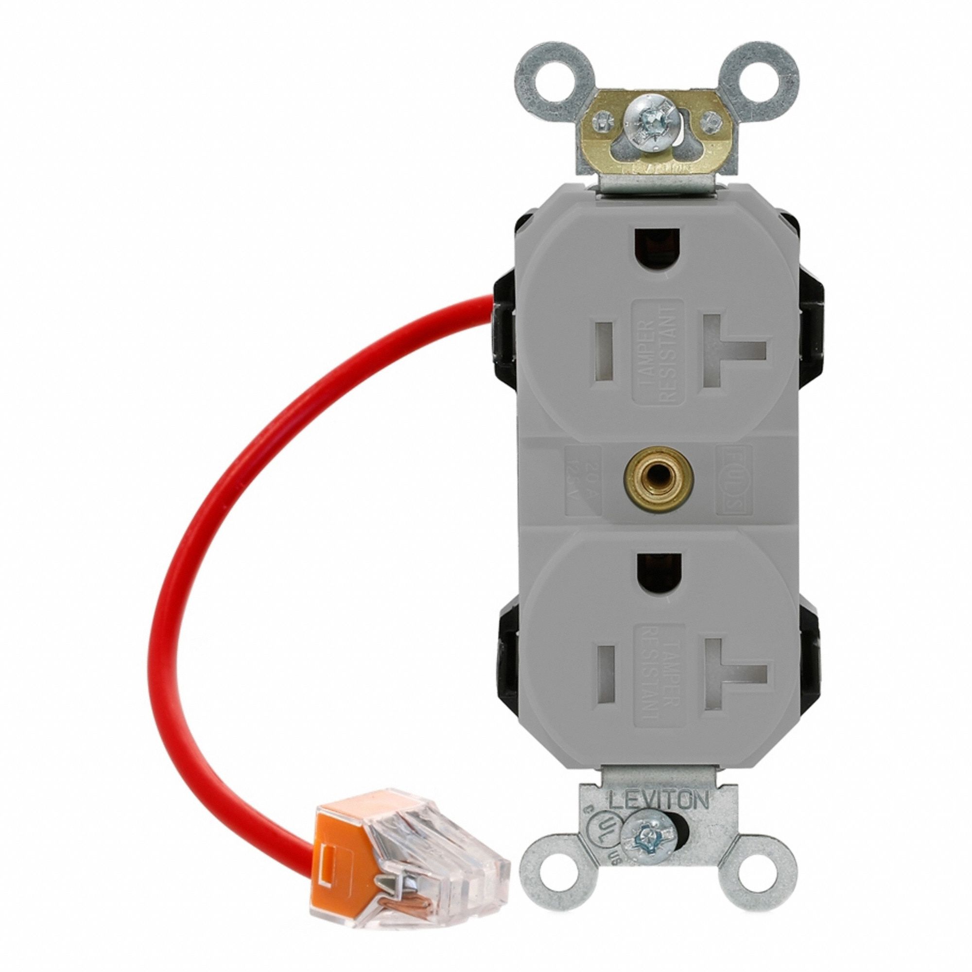 Lev-Lok Rec 20A 125V TR/SC Gry