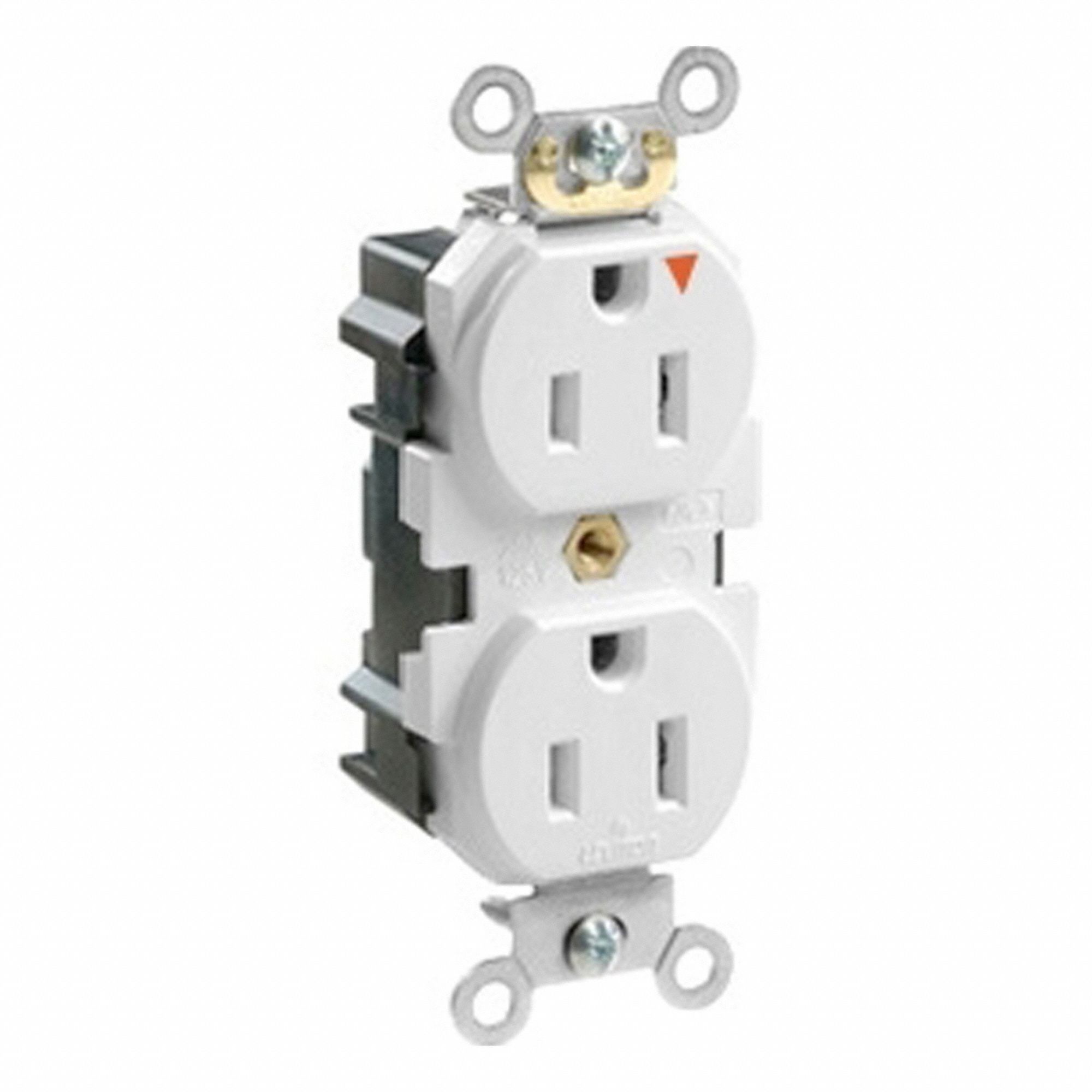 Lev-Lok IG Rec 15A 125V Self-Gr Wht