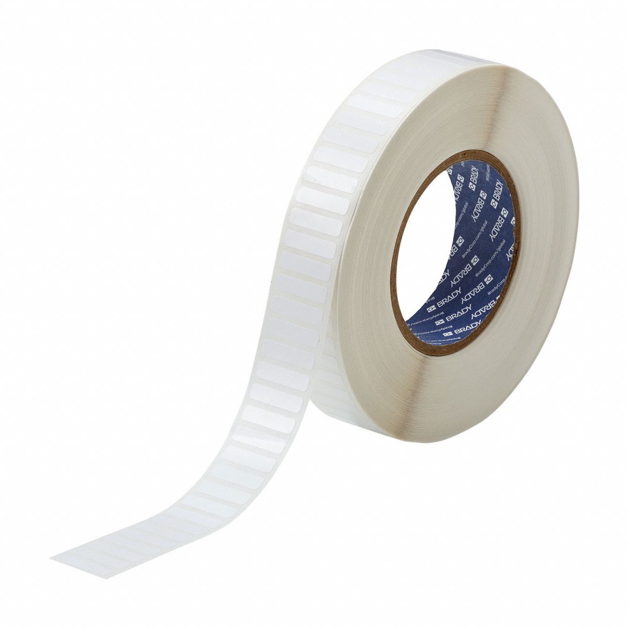 Pre-Cut Label Stock Roll: 1/4 in x 1 in, Acrylic, Aggressive Adhesive/Permanent Adhesive