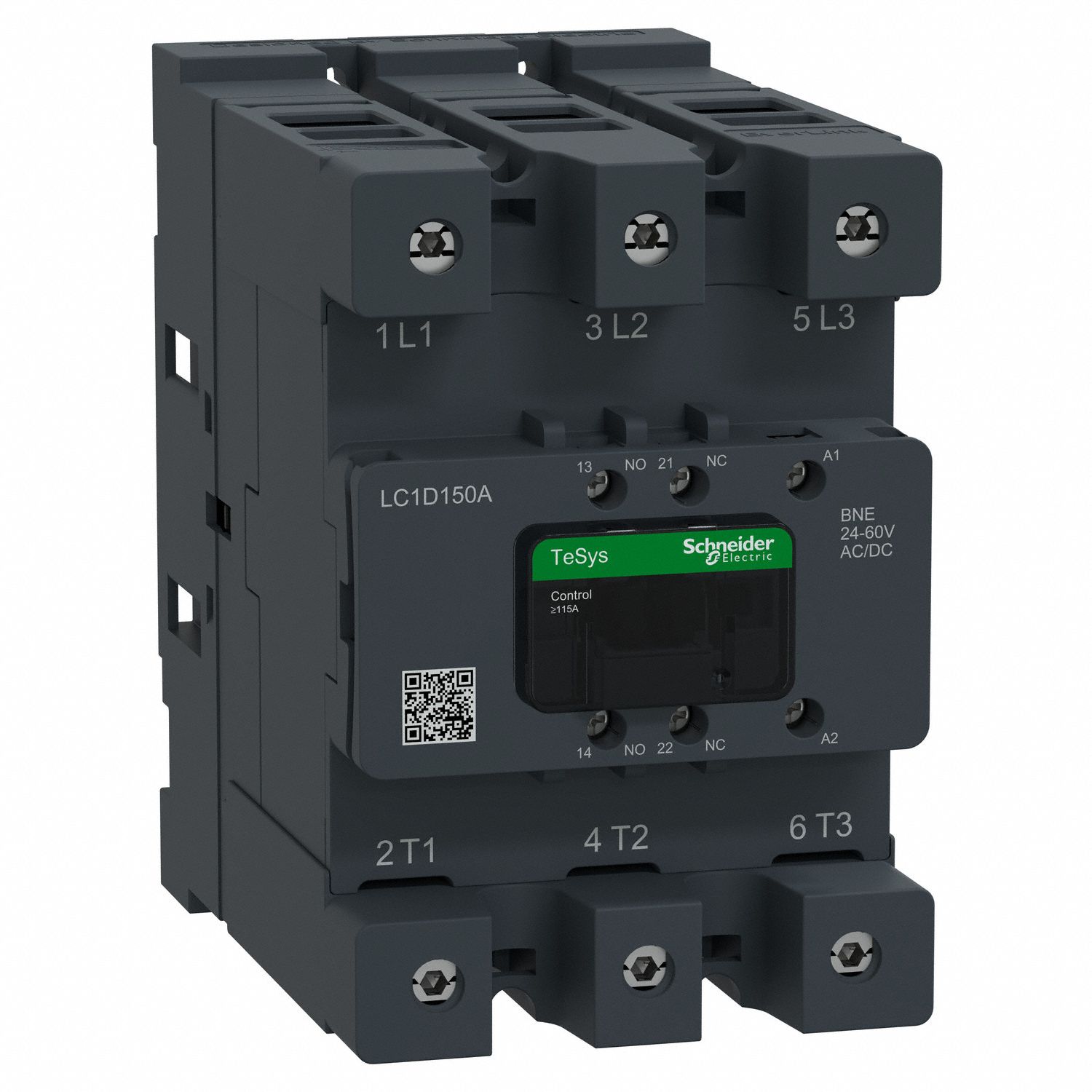 SCHNEIDER, Non-Reversing, 3 Poles, IEC Contactor - 413AV7|LC1D150ABNE ...