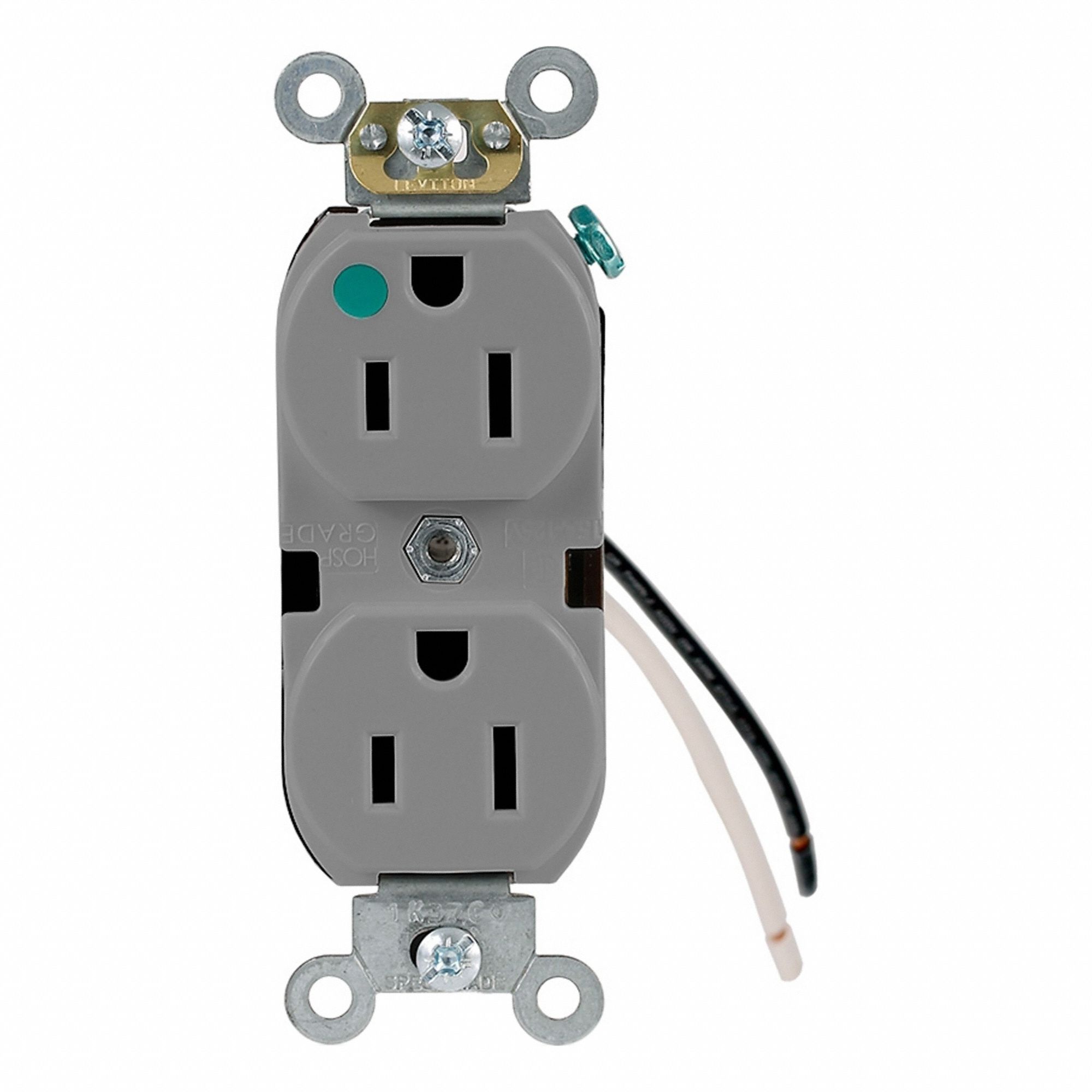 Leaded Dup Rec HG 15A 125V Self-Gr Gry