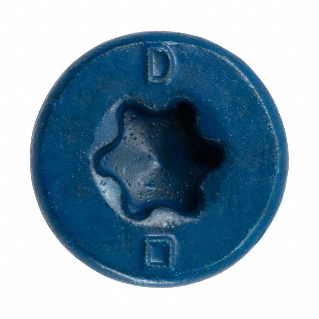Concrete Anchor Screw: 1 1/4 in Overall Lg, 9/64 in Dia, Steel, Zinc-Plated, Torx, 100 PK