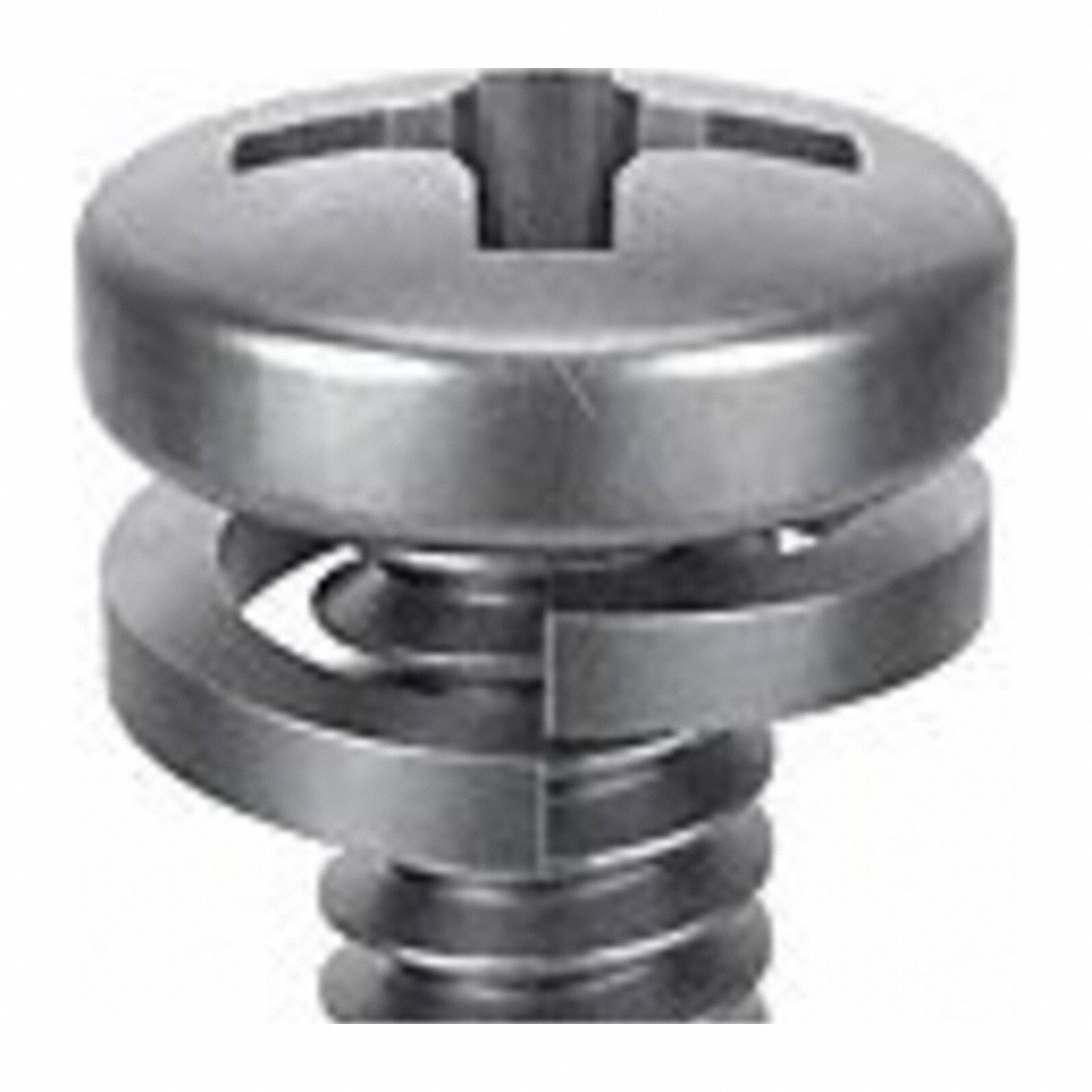 SEMS Screw: Split Lock, M6x1.00 Thread Size, 20 mm Lg, Stainless Steel, Passivated, Pan, 10 PK