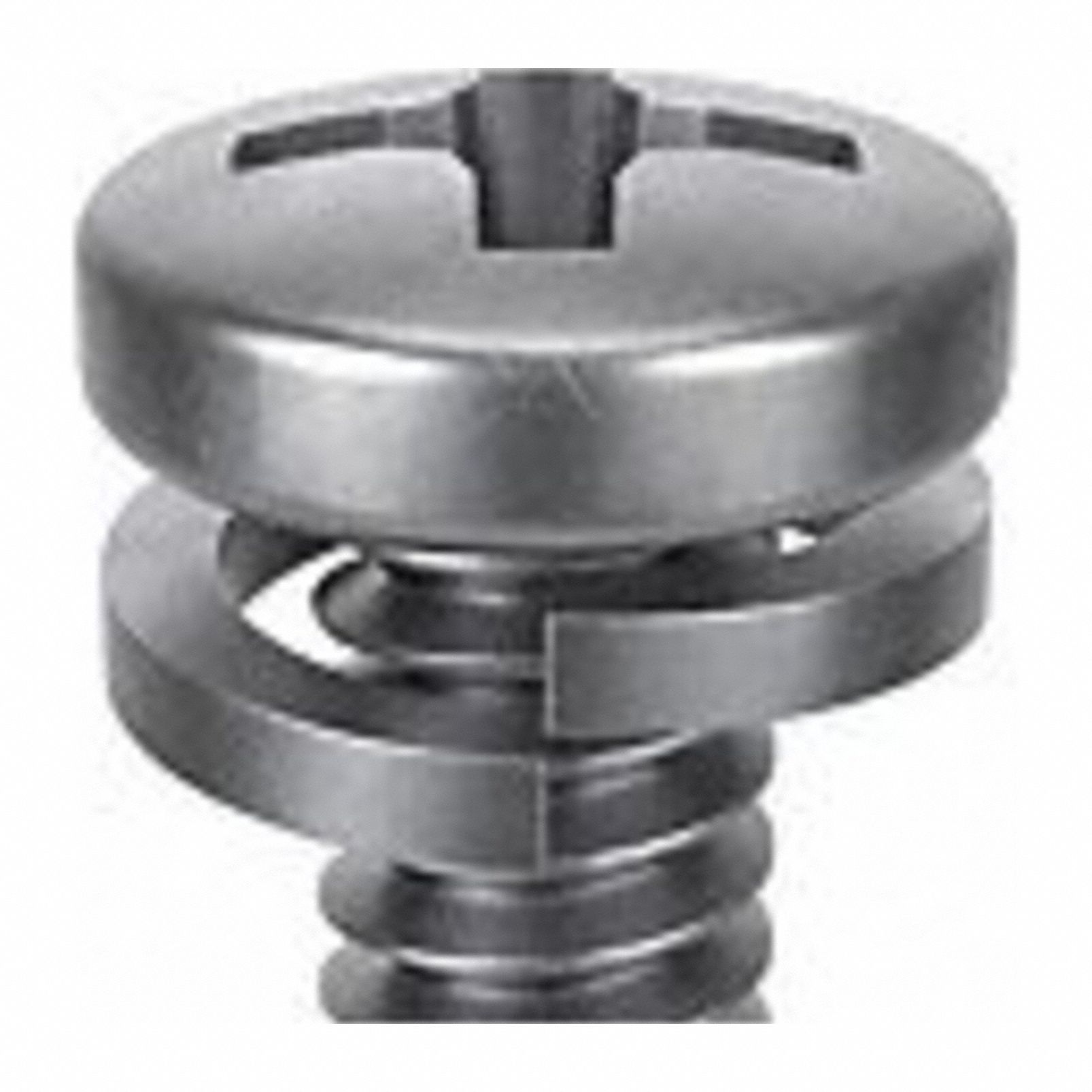 SEMS Screw: Split Lock, #4-40 Thread Size, 3/8 in Lg, Stainless Steel, Passivated, Pan, 25 PK