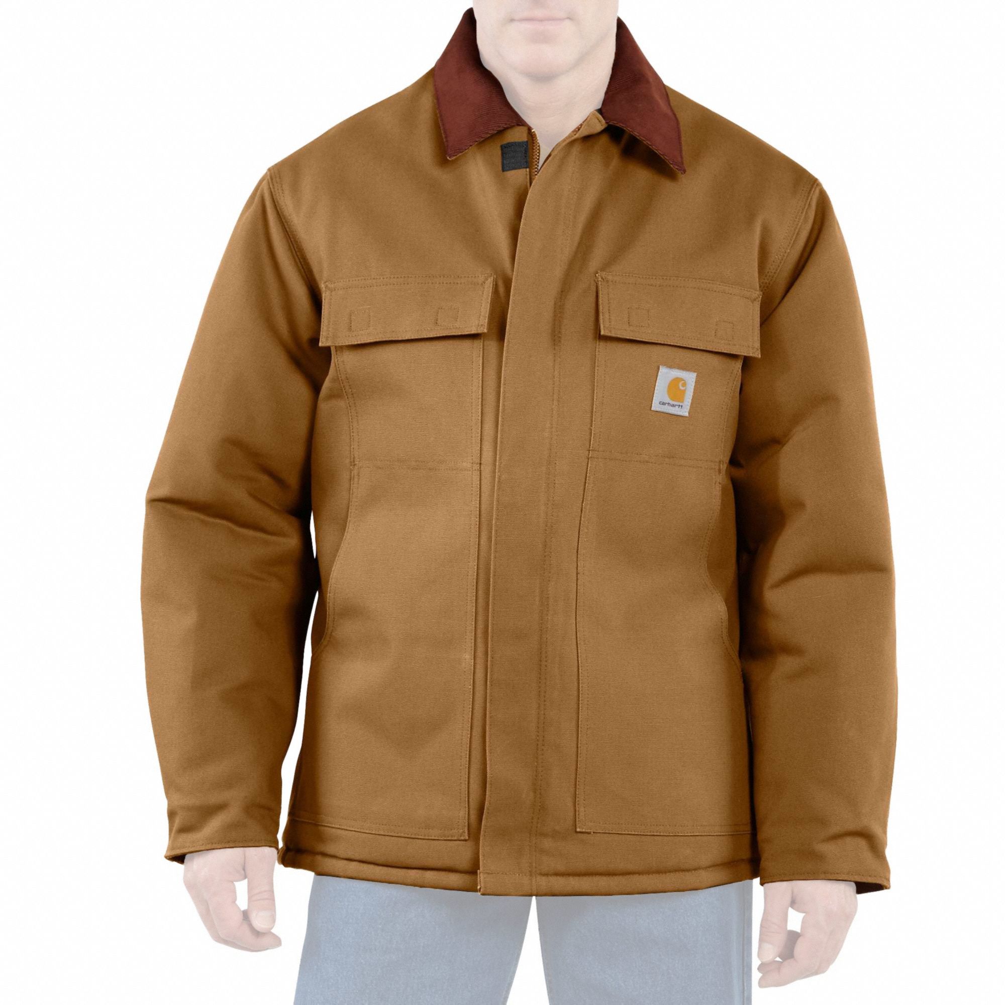 Coat: Coat, Men's, Jacket Garment, 2XL, Brown, Regular, Insulated for Cold Conditions
