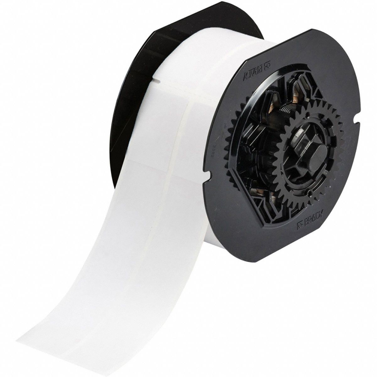 Wraparound Label: 6 in x 1 in, Vinyl, White (Matte), For 16 AWG to 8 AWG Wire Gauge