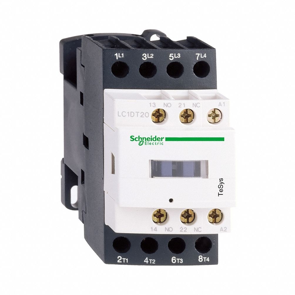 IEC Magnetic Contactor: Non-Reversing, 4 Poles, 4NO Contacts, 40 A, 24V DC Coil, 1NO/1NC