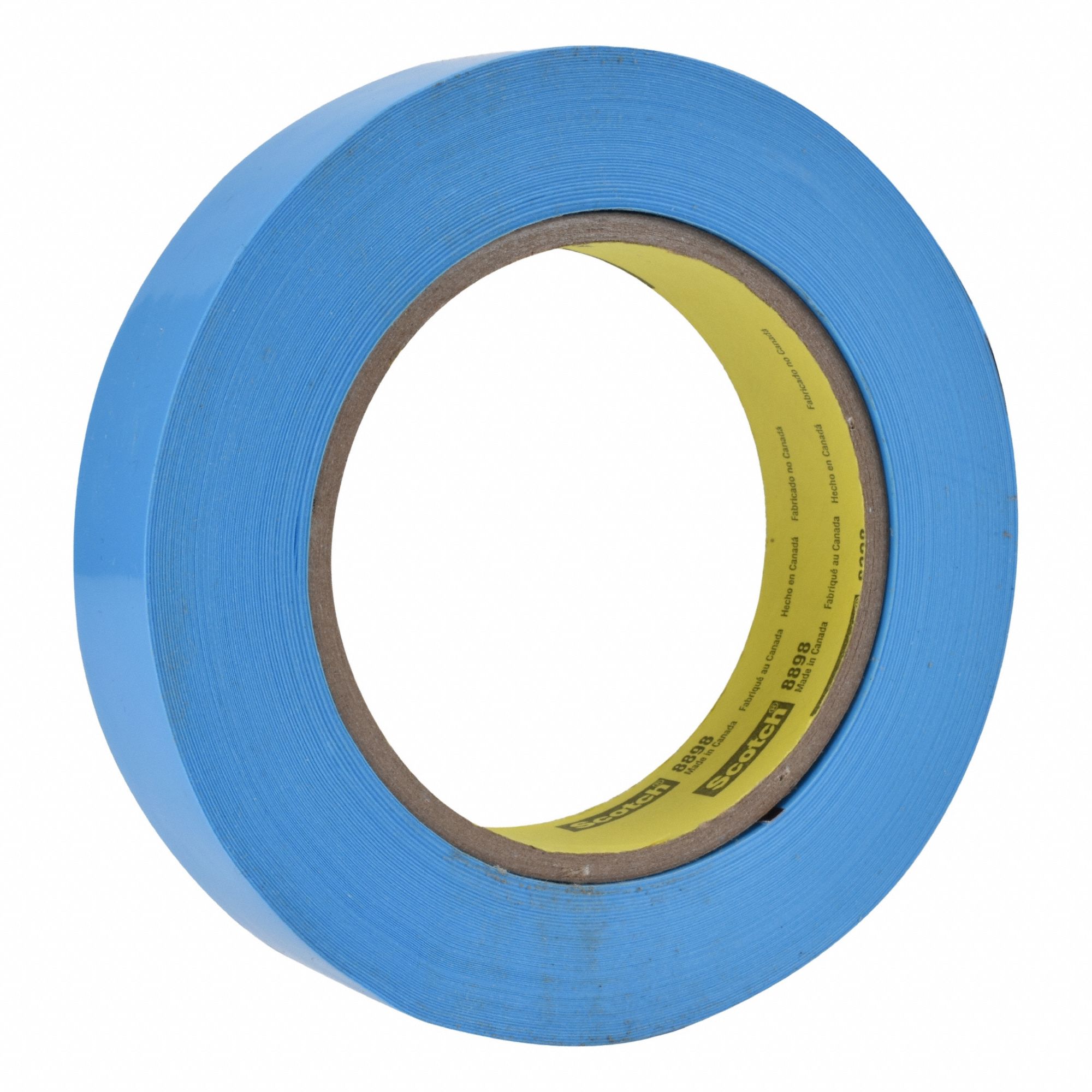 Strapping Tape: 3.2 mil Tape Thick, 1 in x 180 ft, Blue, 9 PK
