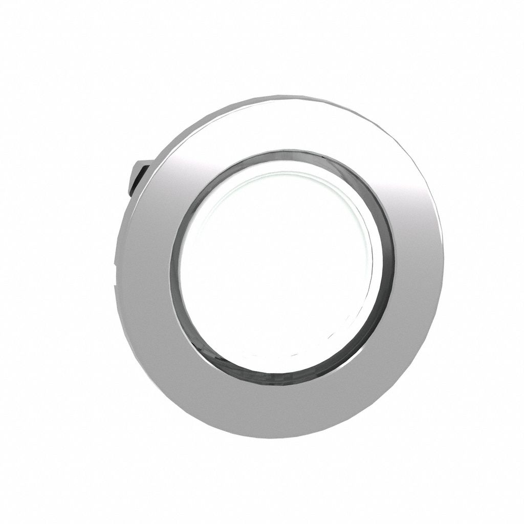 Pilot Light Head: 30 mm Panel Mounting Hole Dia, White, Smooth, LED, XB4 Series