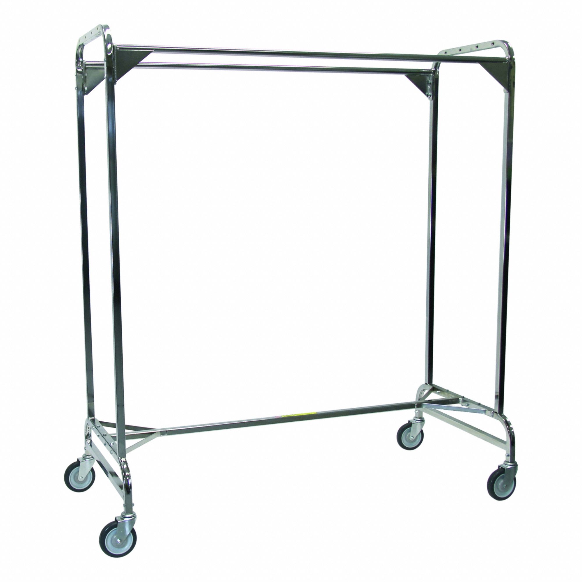 Basket Shelf: Rod Design (No ) Hooks, 2 Rods, 68 in Overall Ht, Steel, Silver