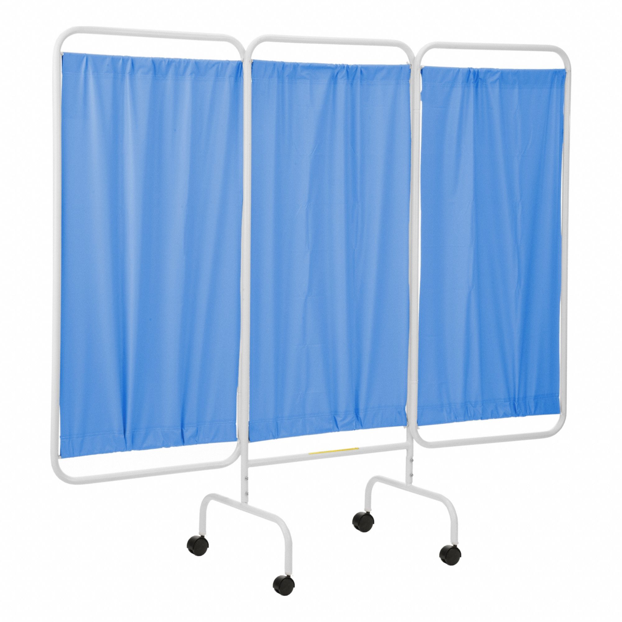 Privacy Screen: 3 Panels, Vinyl, Blue, Casters
