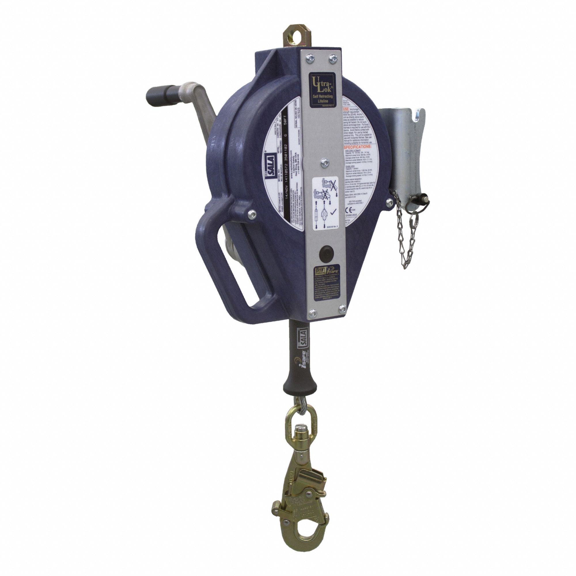 Tripod: 68 in to 7 ft Ht, 58 in to 77 in Base, 350 lb Wt Capacity, 50 ft Cable Lg, Steel