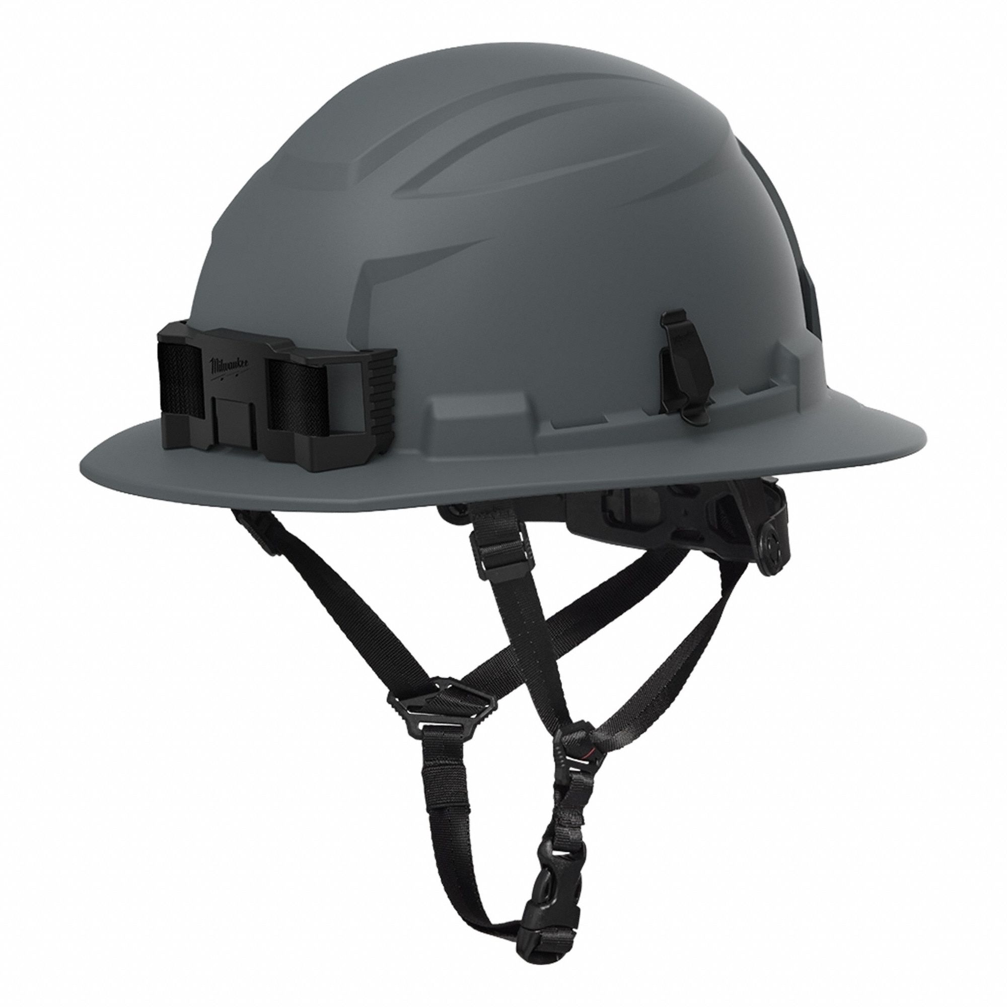 Hard Hat: Gray, No Graphics, Swing Ratchet (6-Point), Ratchet, Polyethylene, Side-Slots