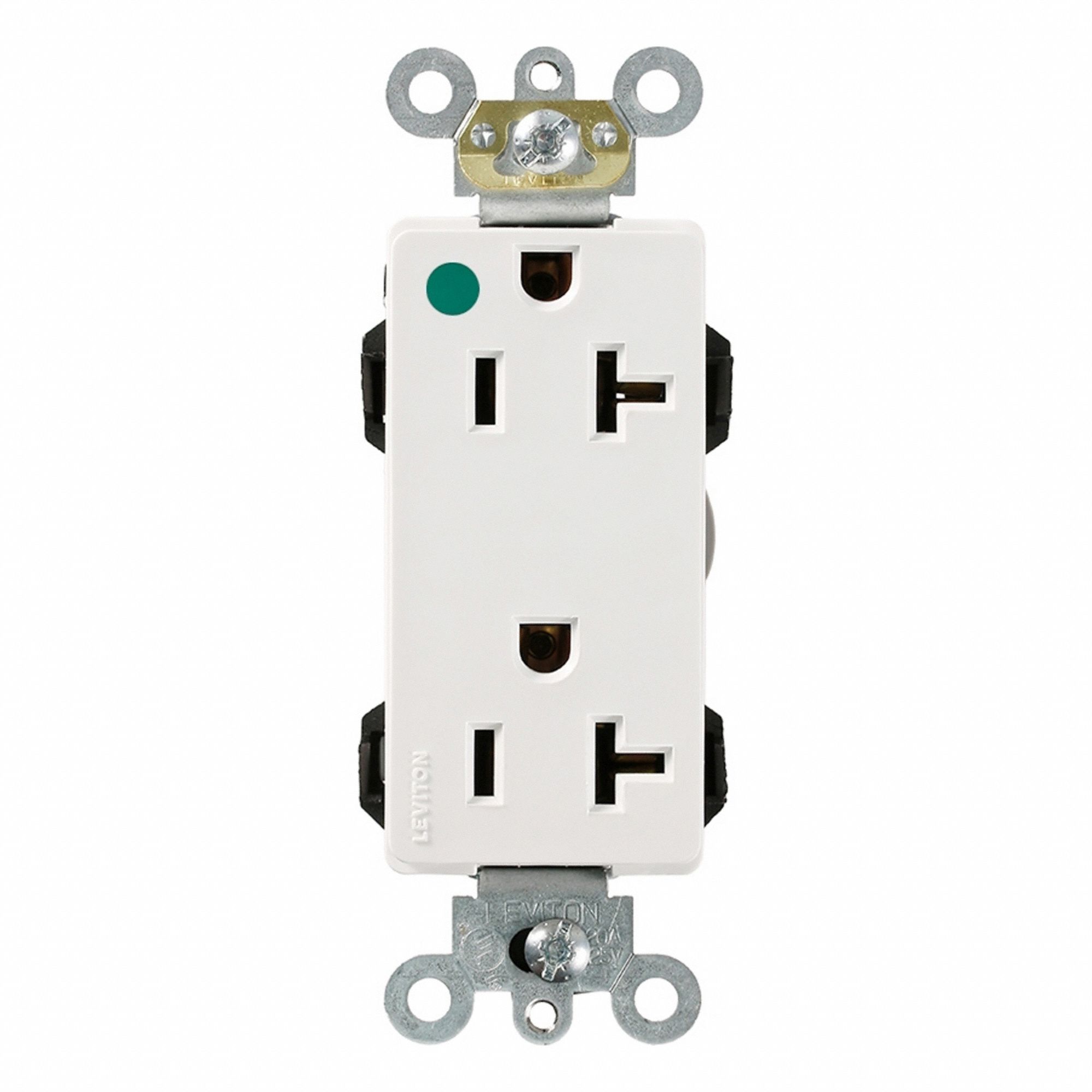 Lev-Lok HG Dup 20A 125V Self-Gr Wht