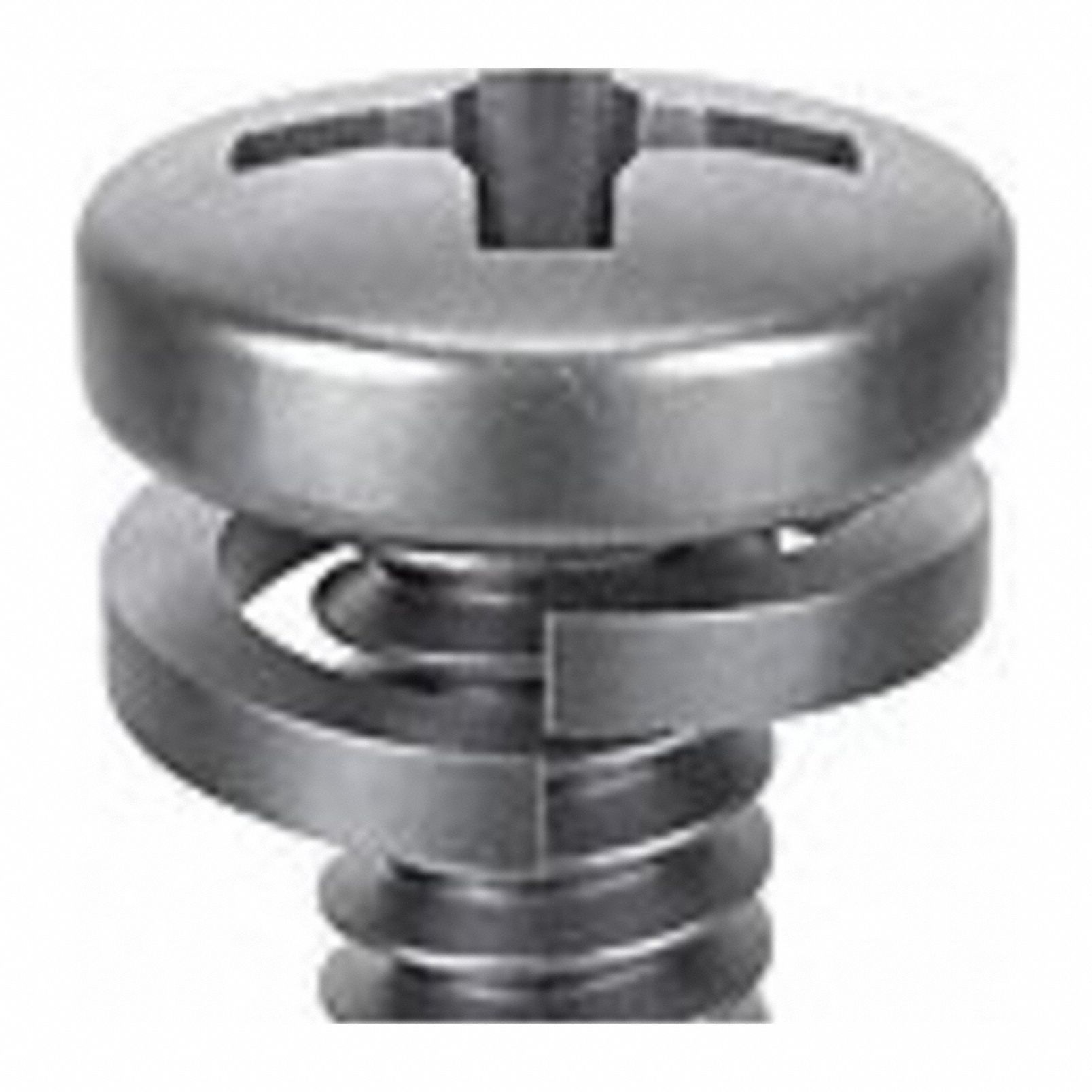 SEMS Screw: Split Lock, M5x0.80 Thread Size, 8 mm Lg, Stainless Steel, Passivated, Pan, 10 PK