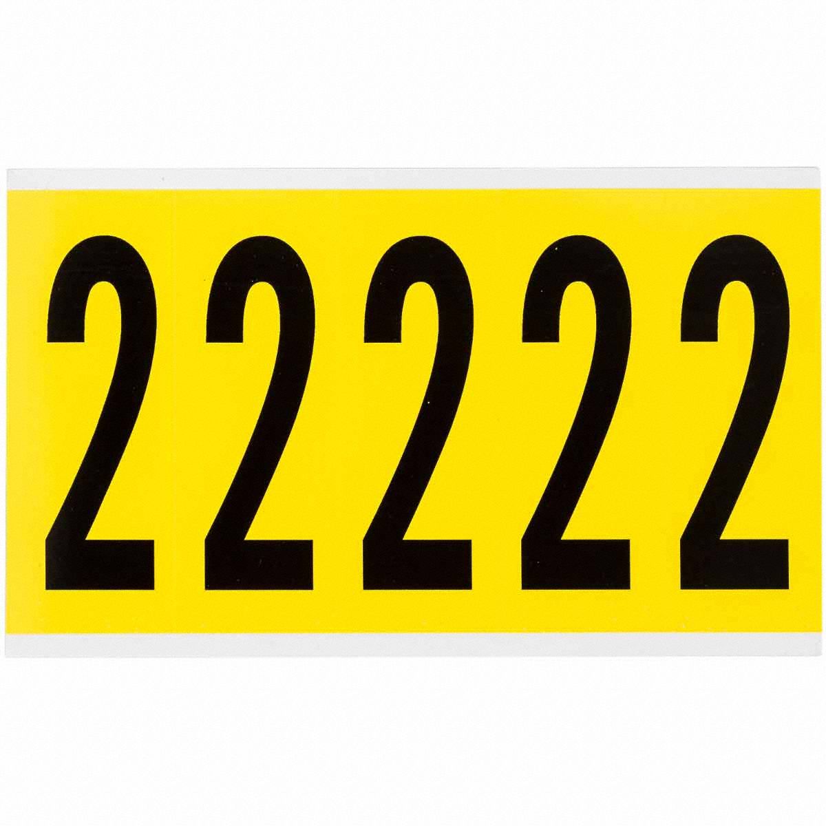 Number Label: 4 in Character Ht, Indoor Only, Non-Reflective, Gothic, Black, 3, Die Cut, Uppercase