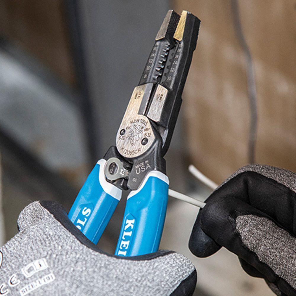 Multi-Tool Wire Stripper: Manual, 18 AWG to 8 AWG, 8 5/16 in Overall Lg, Crimp/Cut, Std Cushion Grip