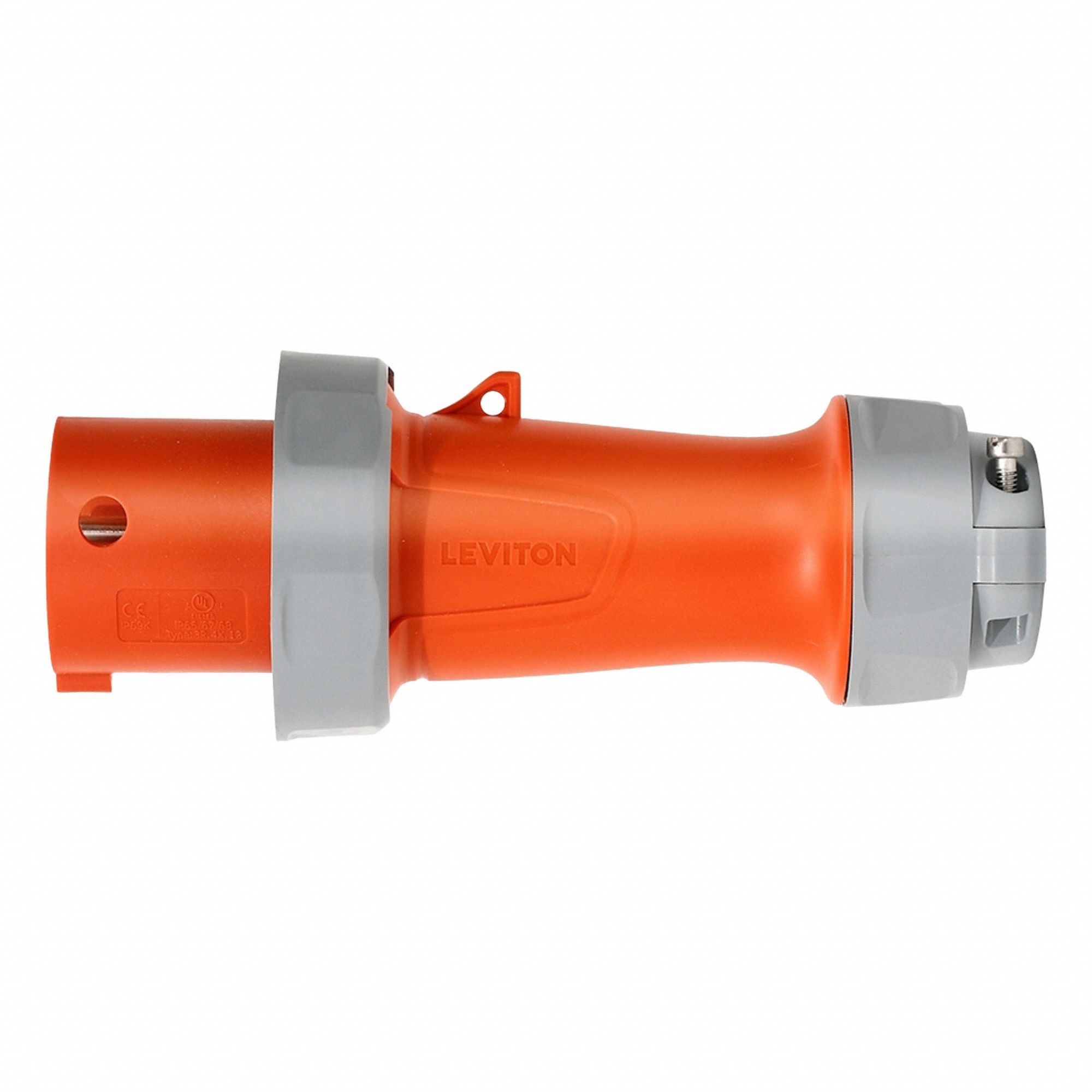 Pin and Sleeve Plug: 60 A, 125/250V AC, IEC Grounding, 3 Pole / 4 Wire Poles & Wires