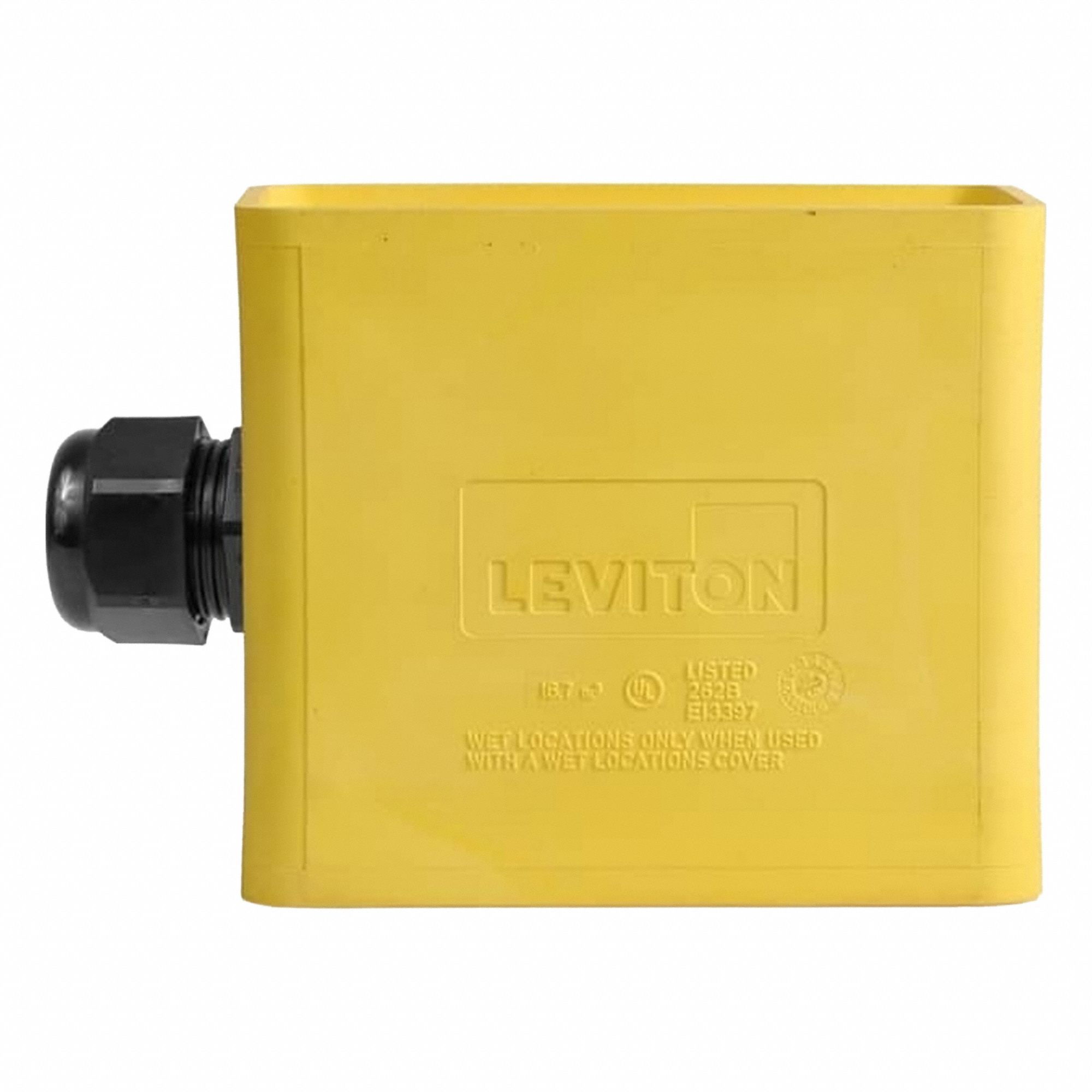 Portable Outlet Box: Portable Outlet Box, 1 Gangs, 3R, Yellow, 3 3/8 in Overall Ht