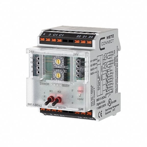 MS/TP Module: DIN Rail Mounting, BACnet MS/TP, 4 Inputs, (4) Digital, 2 Outputs