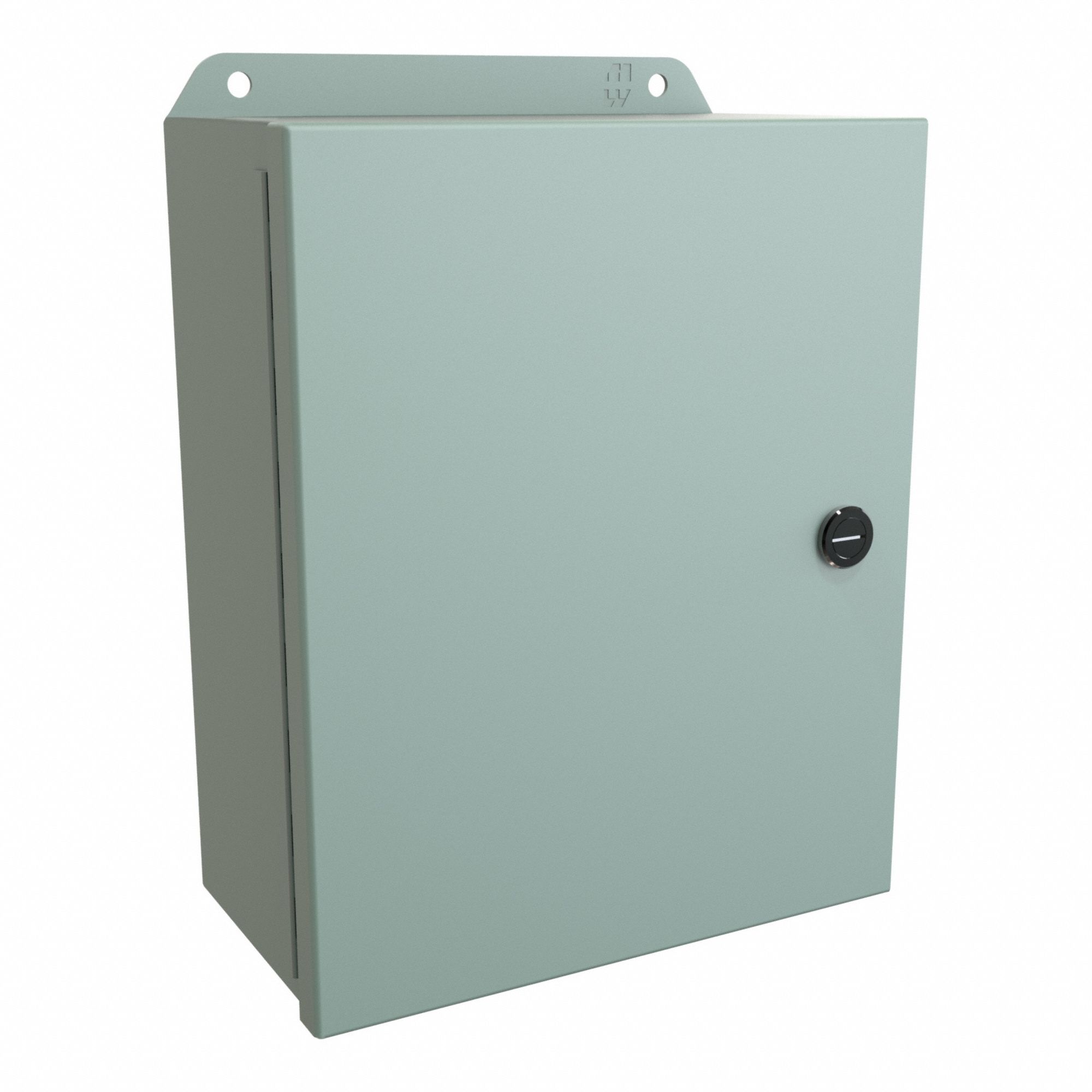Electrical Enclosure: Steel, 10 in x 8 in x 4 in, NEMA 12/13/3R/4, w/Panel, Solid Cover