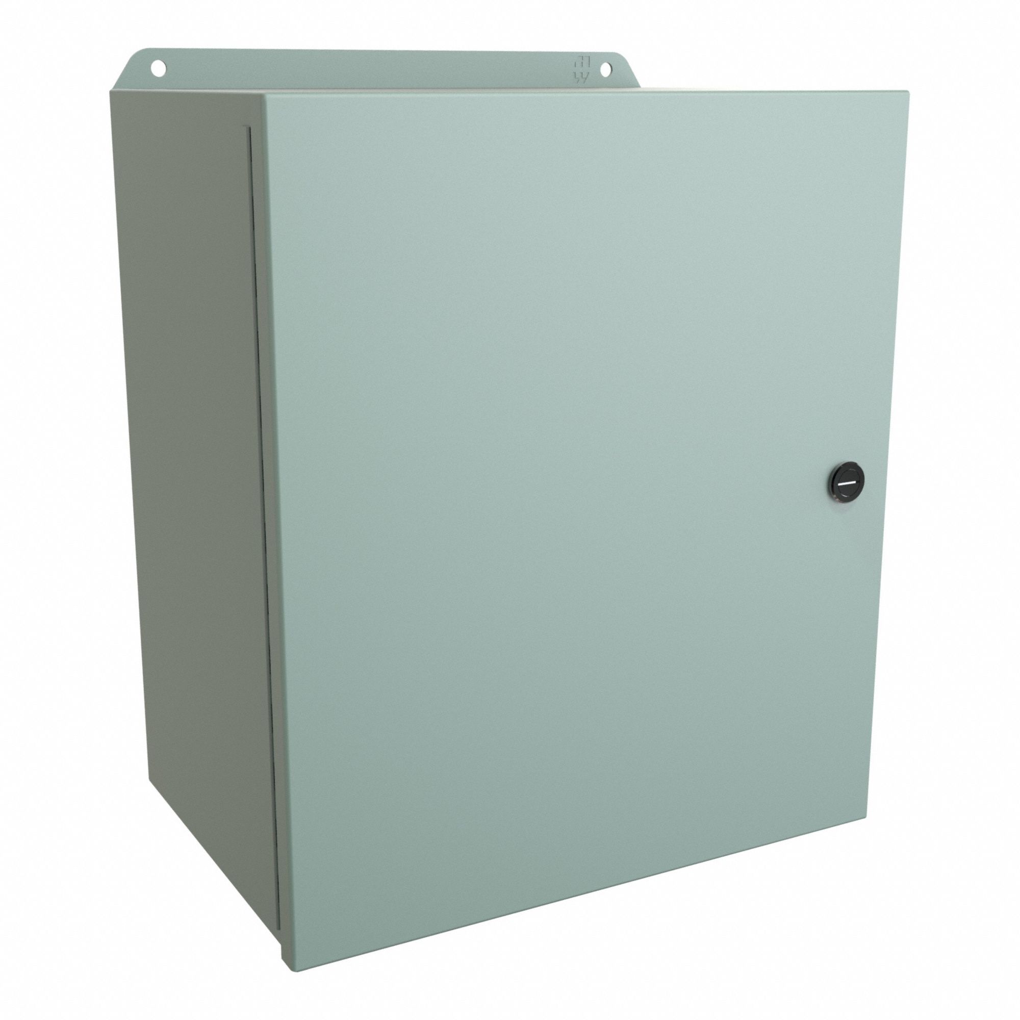 Electrical Enclosure: Steel, 14 in x 12 in x 8 in, NEMA 12/13/3R/4, w/Panel, Solid Cover