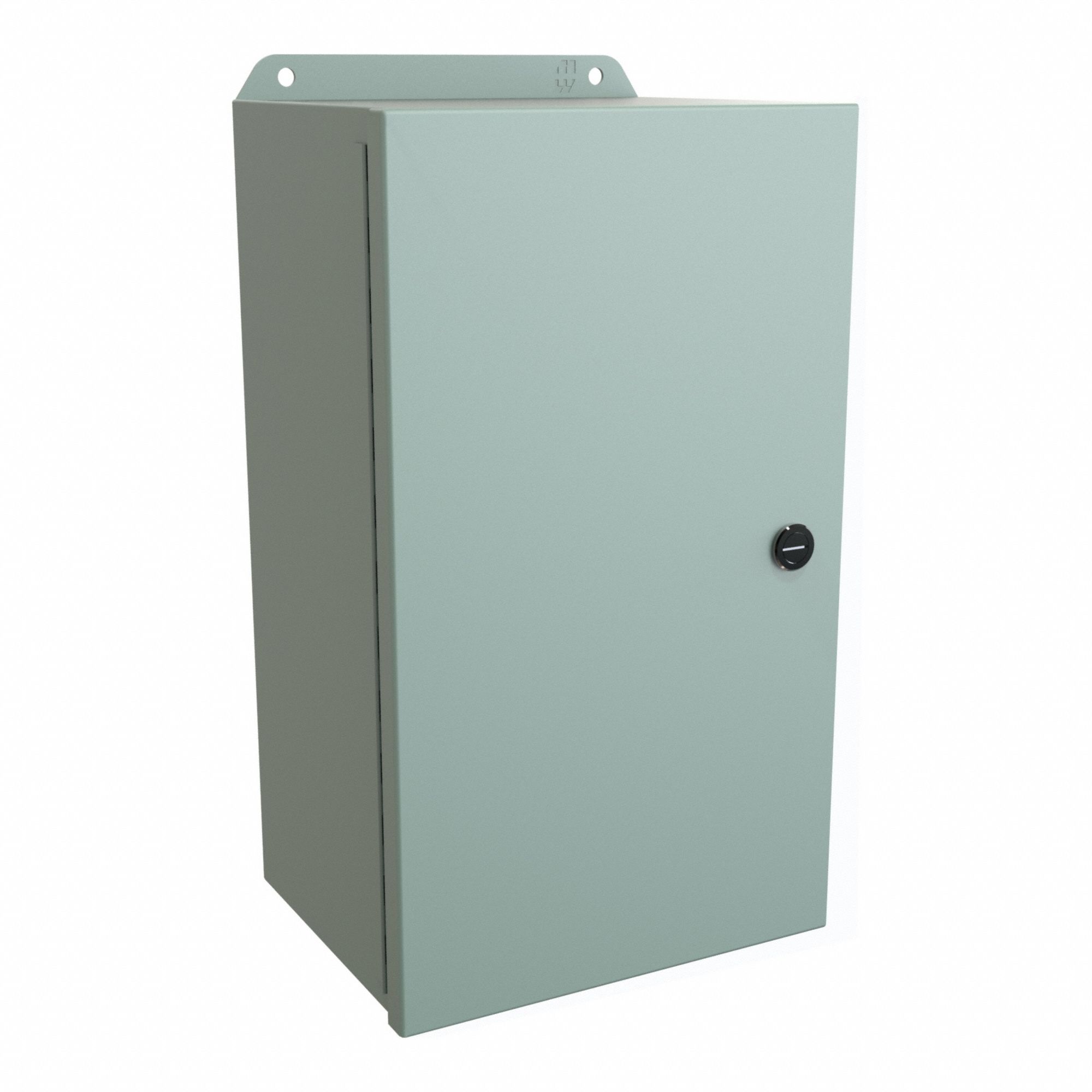 Electrical Enclosure: Steel, 14 in x 8 in x 6 in, NEMA 12/13/3R/4, w/Panel, Solid Cover