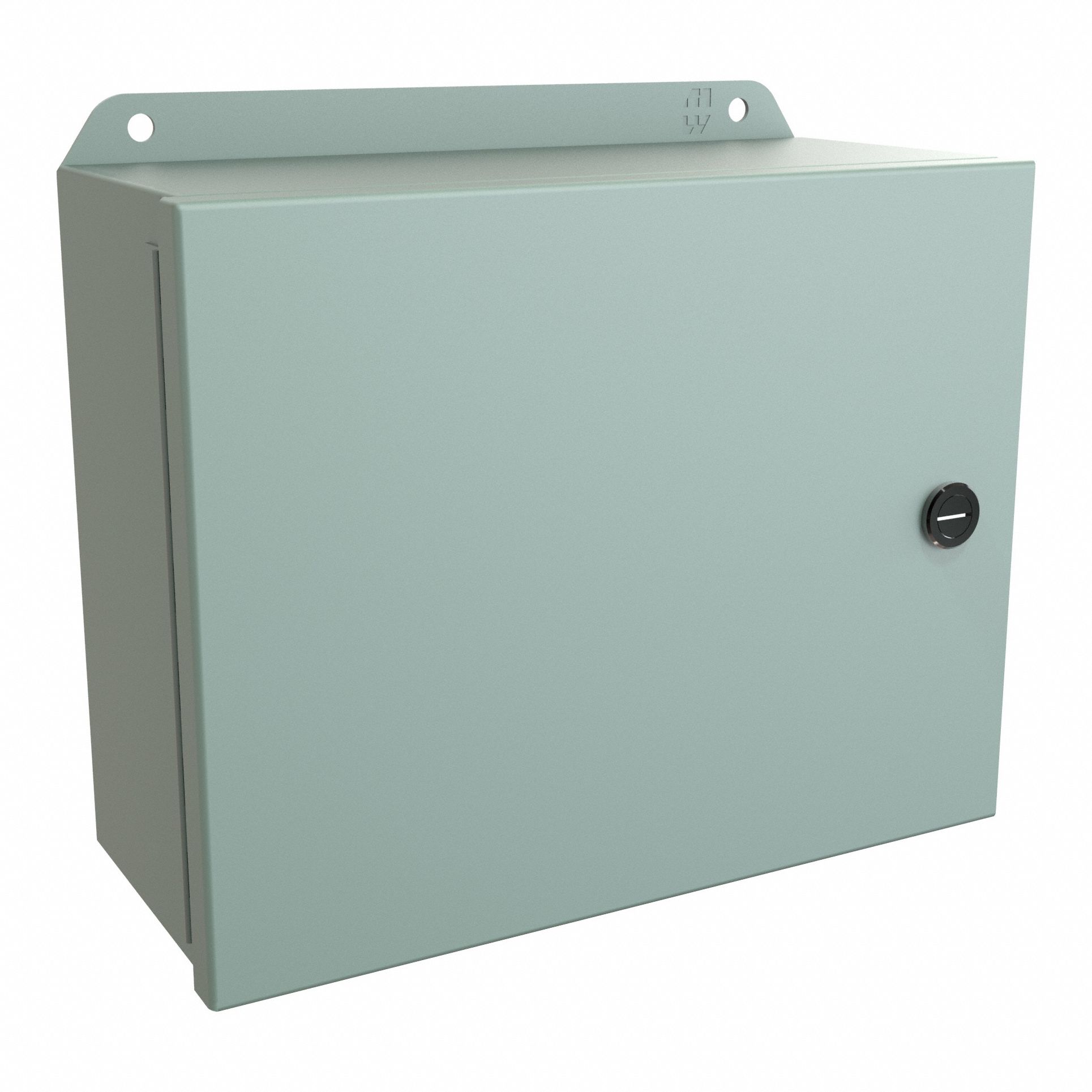 Electrical Enclosure: Steel, 8 in x 10 in x 4 in, NEMA 12/13/3R/4, w/Panel, Solid Cover