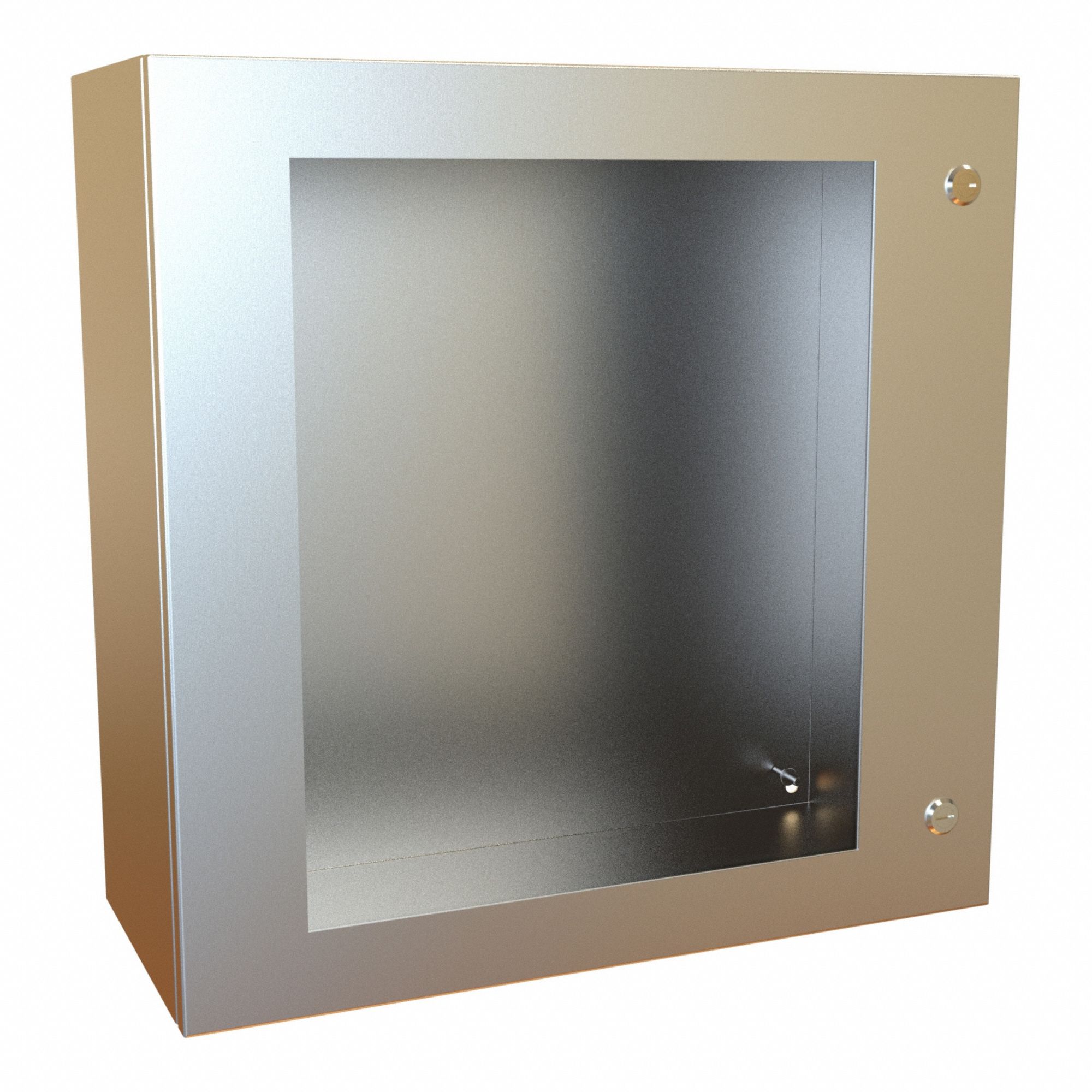 Electrical Enclosure: Stainless Steel, 24 in x 24 in x 10 in, NEMA 12/13/3R/4/4X, Hinged