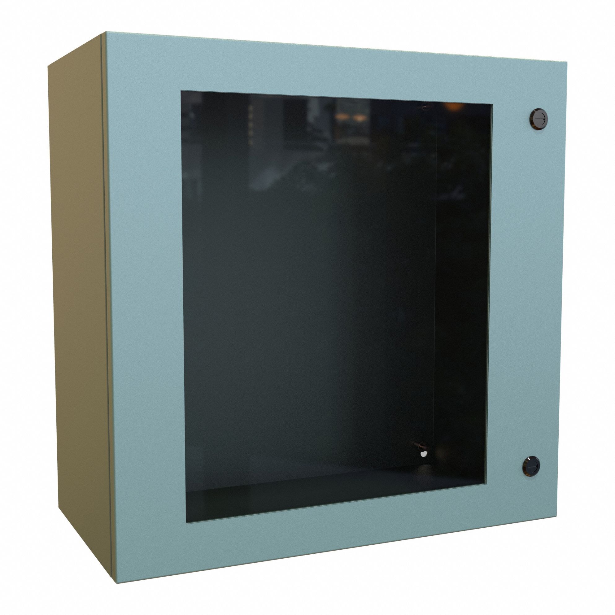 Electrical Enclosure: Steel, 24 in x 24 in x 12 in, NEMA 12/3R/4, Solid with Window Cover