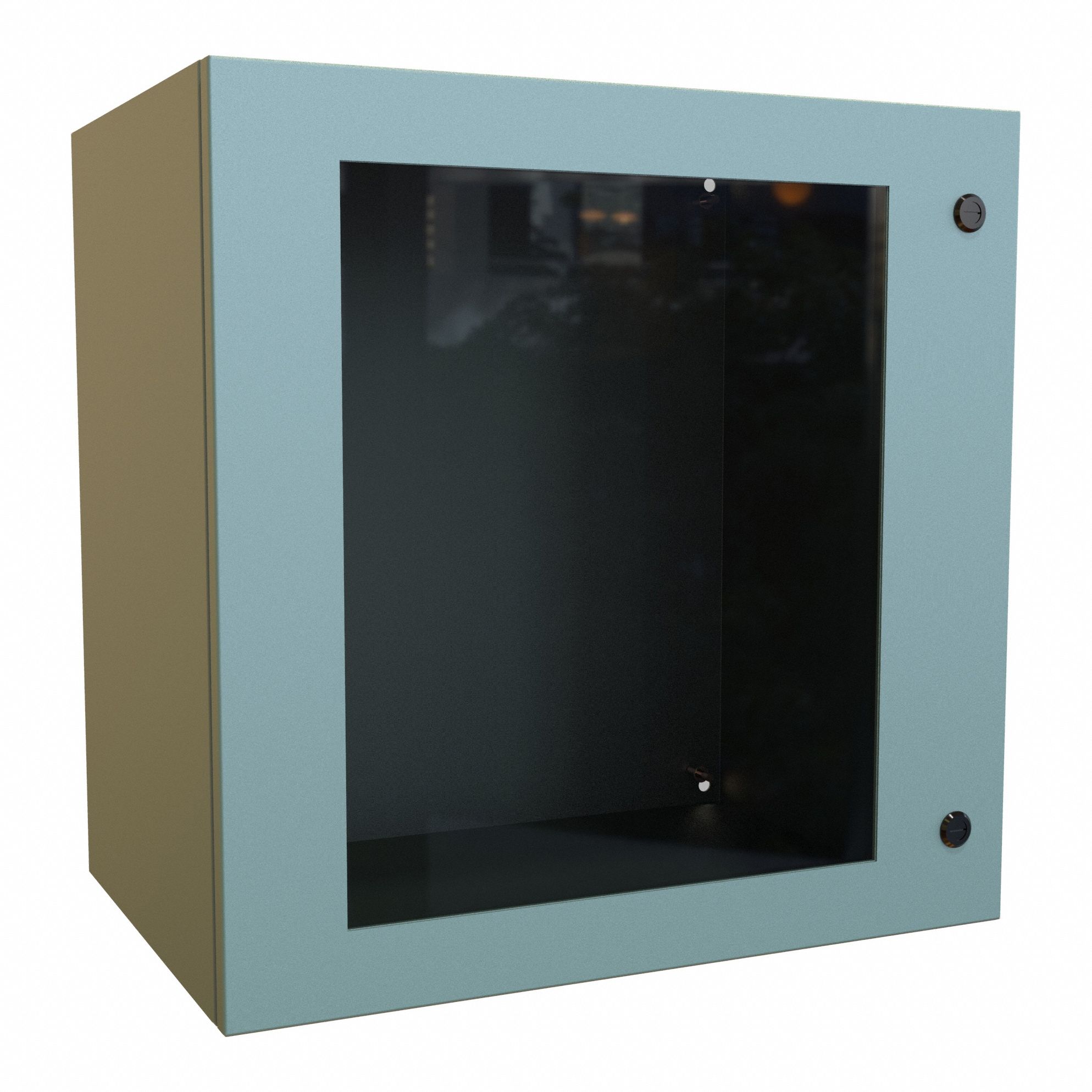 Electrical Enclosure: Steel, 24 in x 24 in x 16 in, NEMA 12/3R/4, Solid with Window Cover