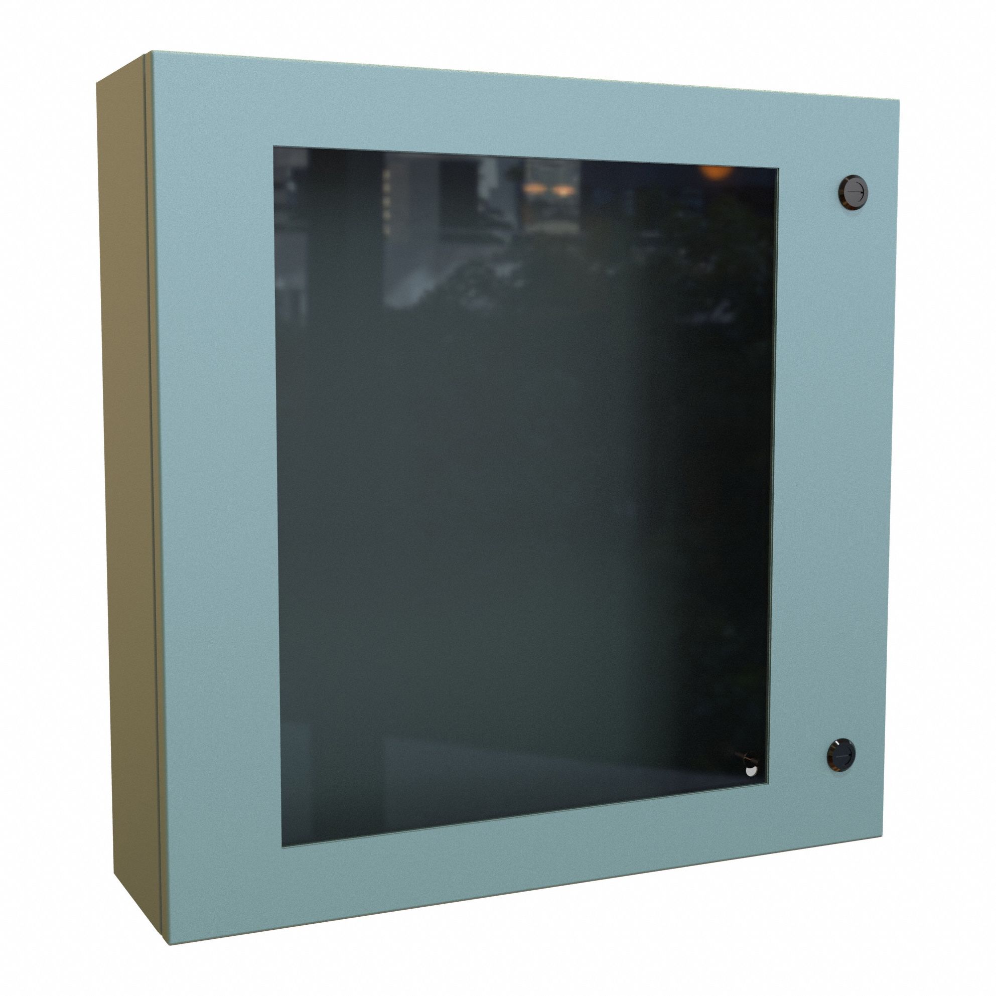 Electrical Enclosure: Steel, 24 in x 24 in x 6 in, NEMA 12/3R/4, Solid with Window Cover