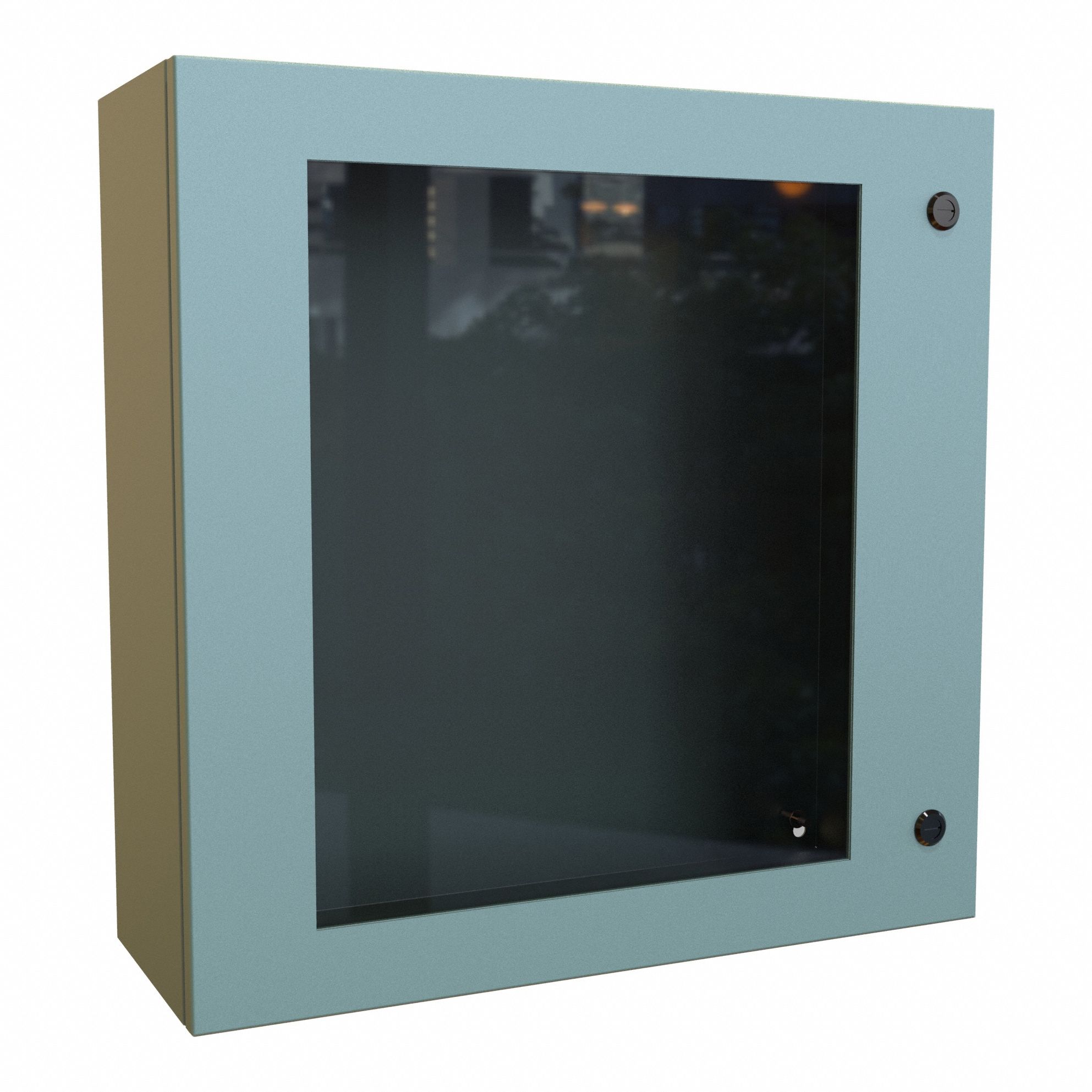 Electrical Enclosure: Steel, 24 in x 24 in x 8 in, NEMA 12/3R/4, Solid with Window Cover