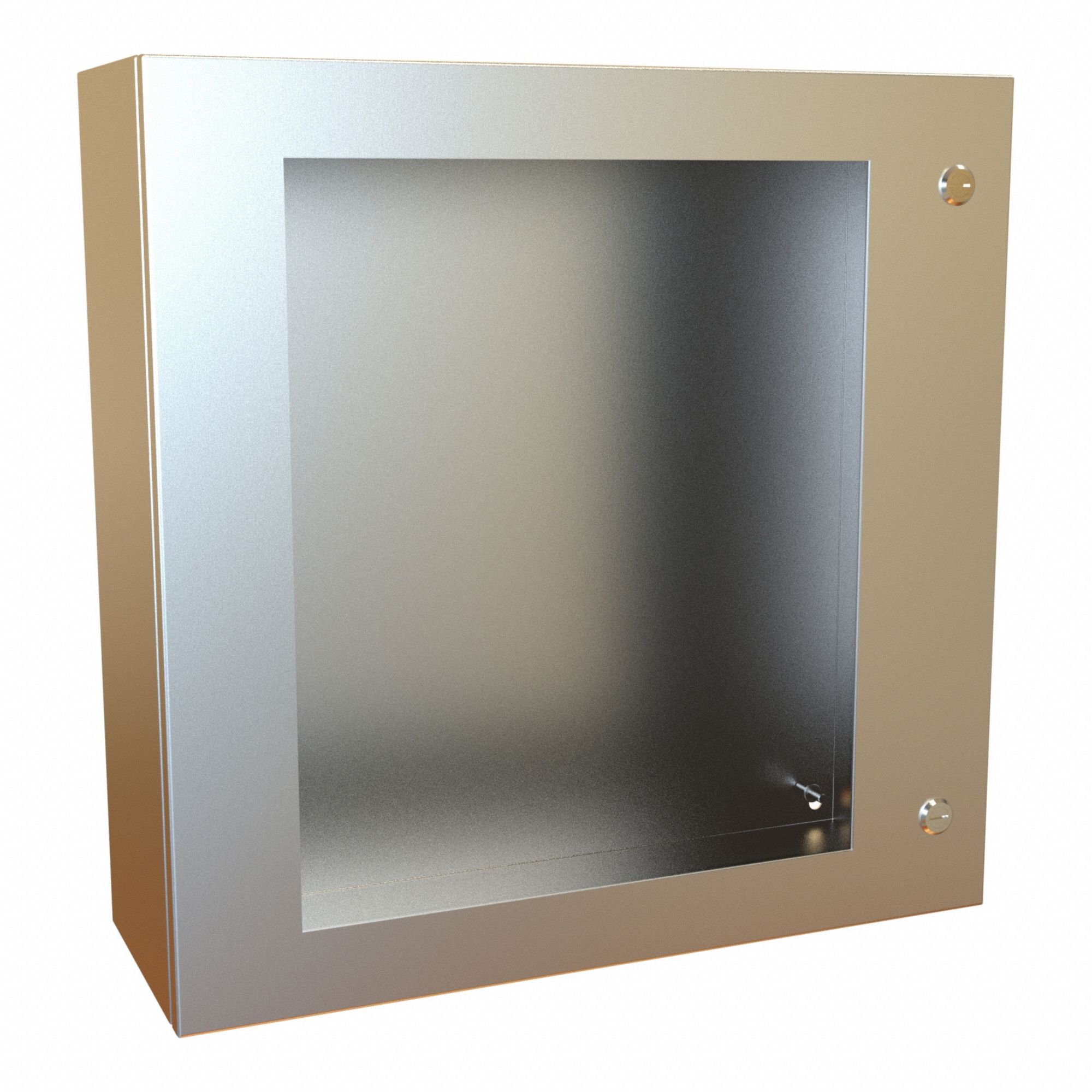 Electrical Enclosure: Stainless Steel, 24 in x 24 in x 8 in, NEMA 12/13/3R/4/4X, Hinged