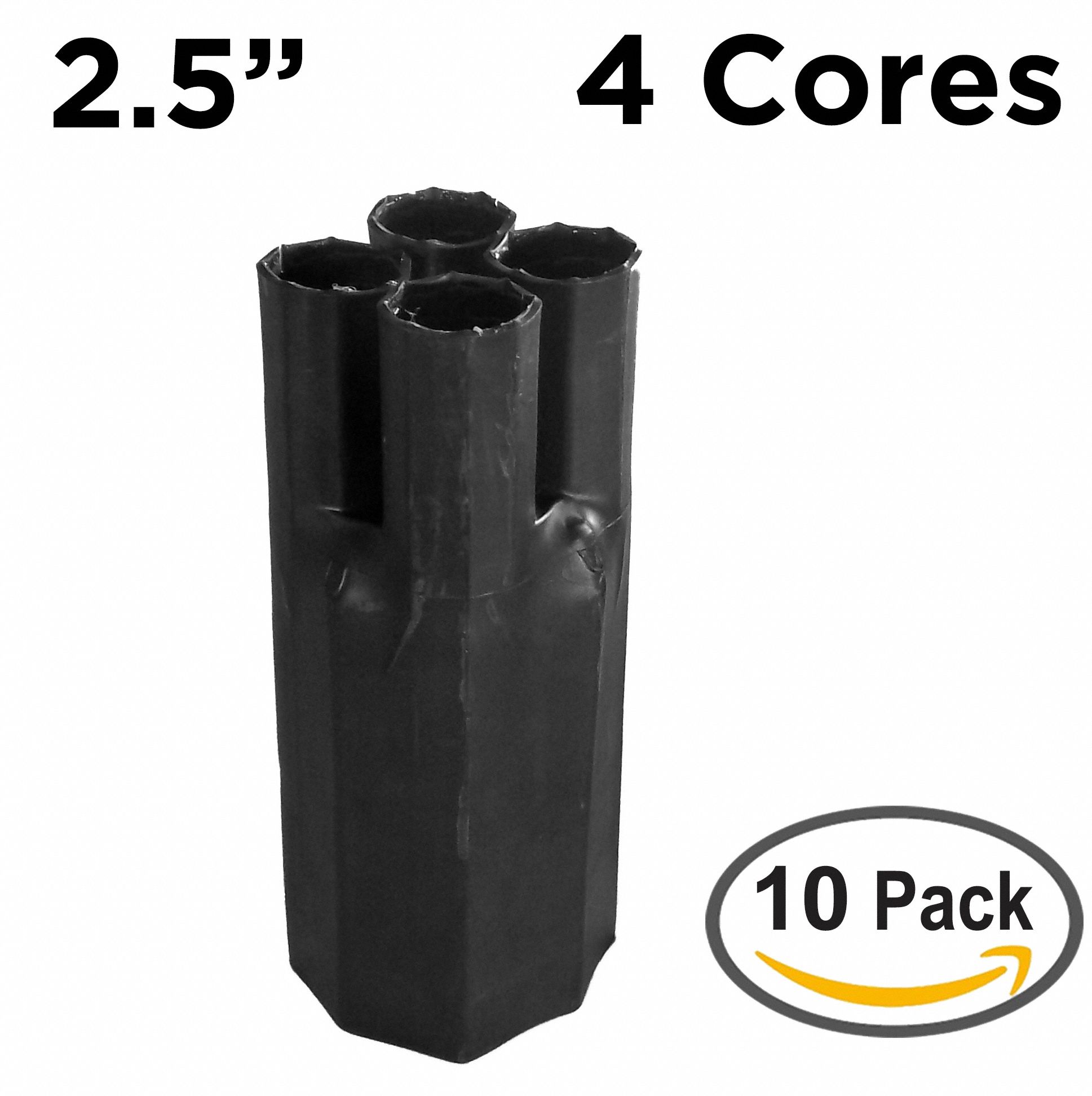 Heat Shrink Breakout Boots: 10 Pk, 2.55 in I.D. Before Shrinking, 7.1 in Lg, Black