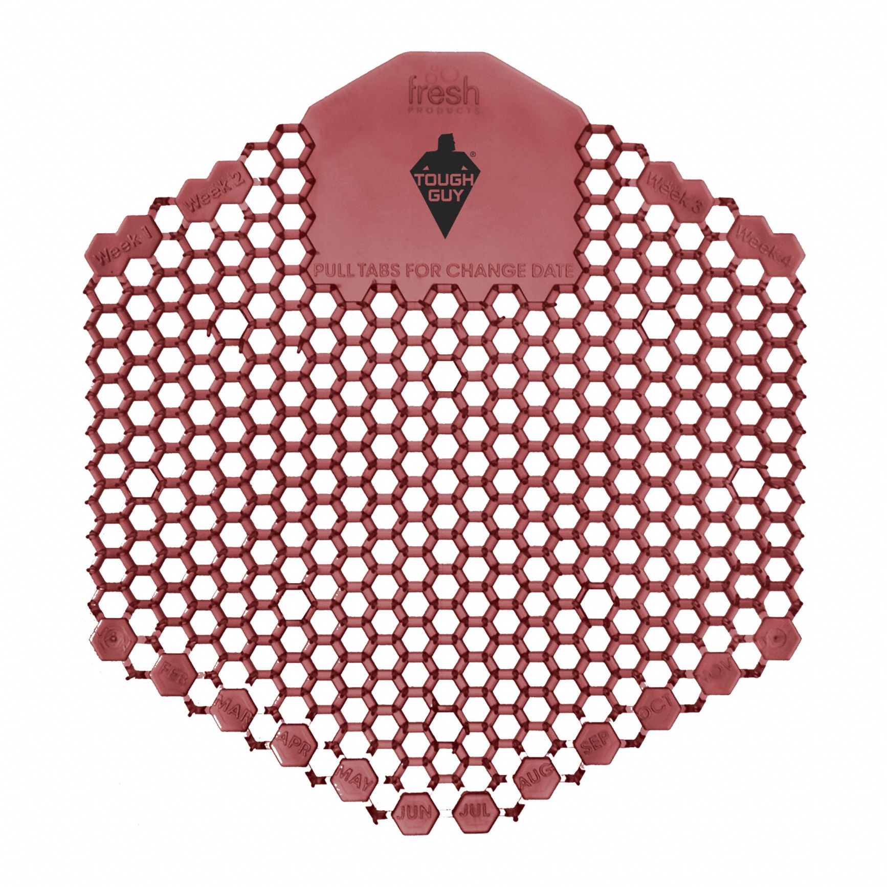 Urinal Screen: Non-Para, Hexagon, 58 g Container Size, Pink, Spiced Apple, 10 PK