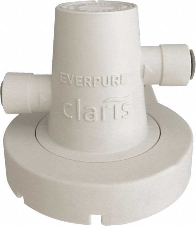 Water Filter Head: 3/8 in, Quick-Connect, 5 1/4 in Overall Ht, 3 7/8 in Overall Wd