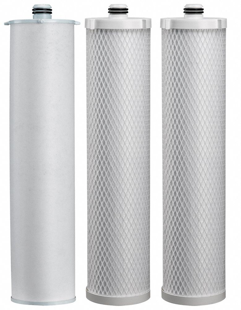 Water Filter Cartridge Kit: 0.5 micron, 5 gpm, 85, 000 gal, 23 7/8 in Overall Ht