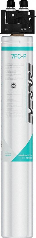 EVERPURE Water Filtration System: 0.5 micron, 1.7 gpm, Push Connect, 22 1/2 in Overall Ht, Carbon (MPN EV929840-75). Key specifications — Brand: EVERPURE; Reduces: PFOA/PFOS; Filter Media: Carbon.
