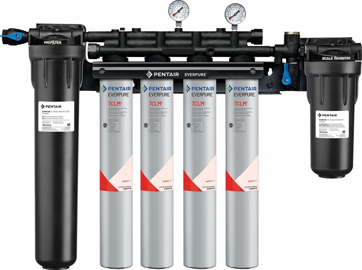 Water Filtration System: 5 micron, 6.7 gpm, FNPT, 25 3/8 in Overall Ht, 30, 000 gal