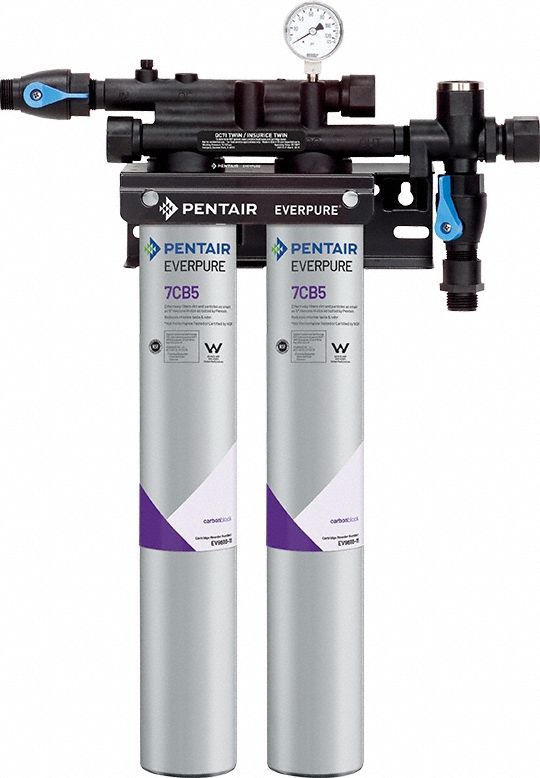 Water Filtration System: 5 gpm, FNPT, 24 7/8 in Overall Ht, Carbon Block